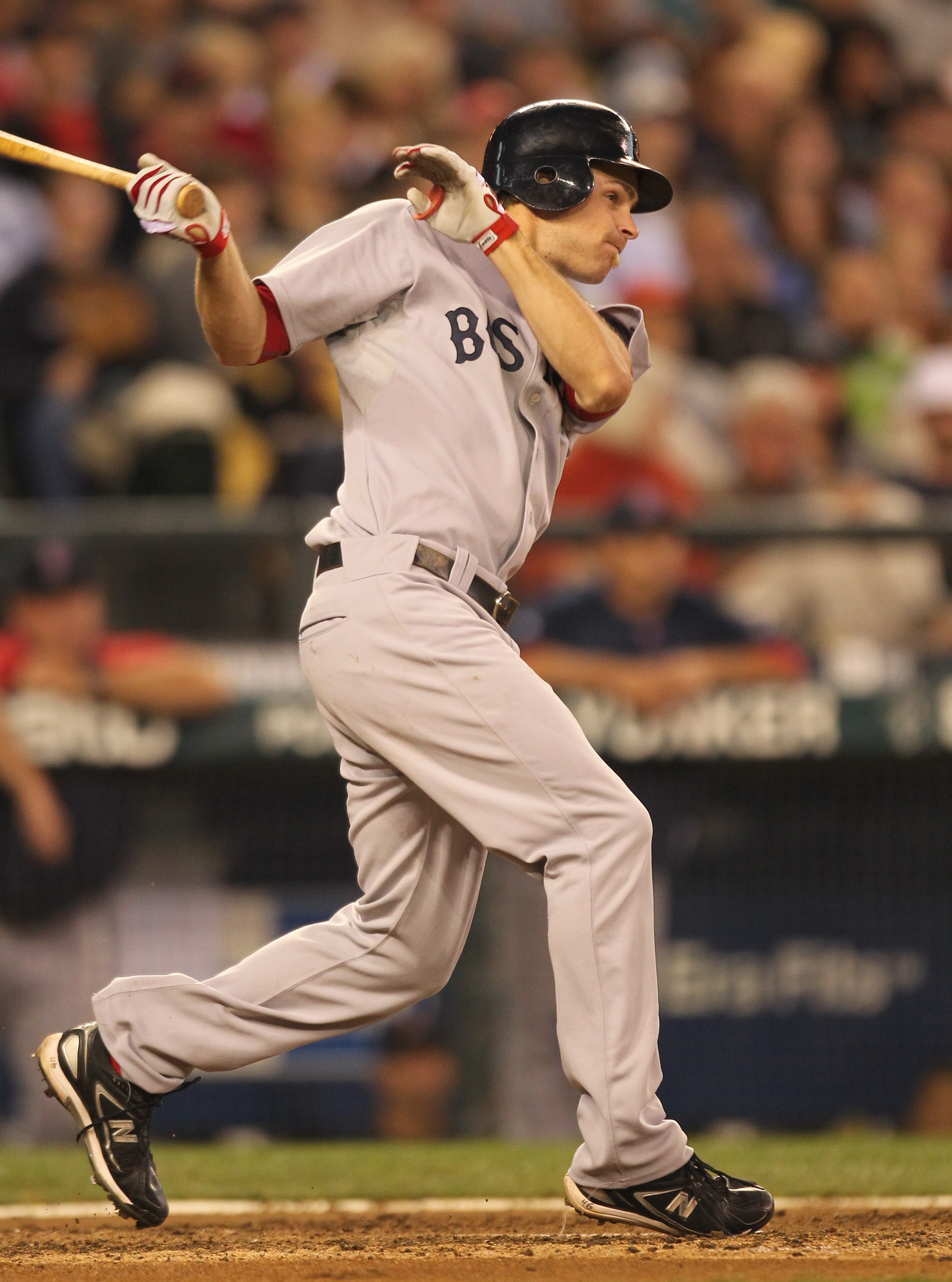 SEATTLE - SEPTEMBER 15:  Josh Reddick #46 of the Boston Red Sox singles against the Seattle Mariners at Safeco Field on September 15, 2010 in Seattle, Washington. (Photo by Otto Greule Jr/Getty Images)