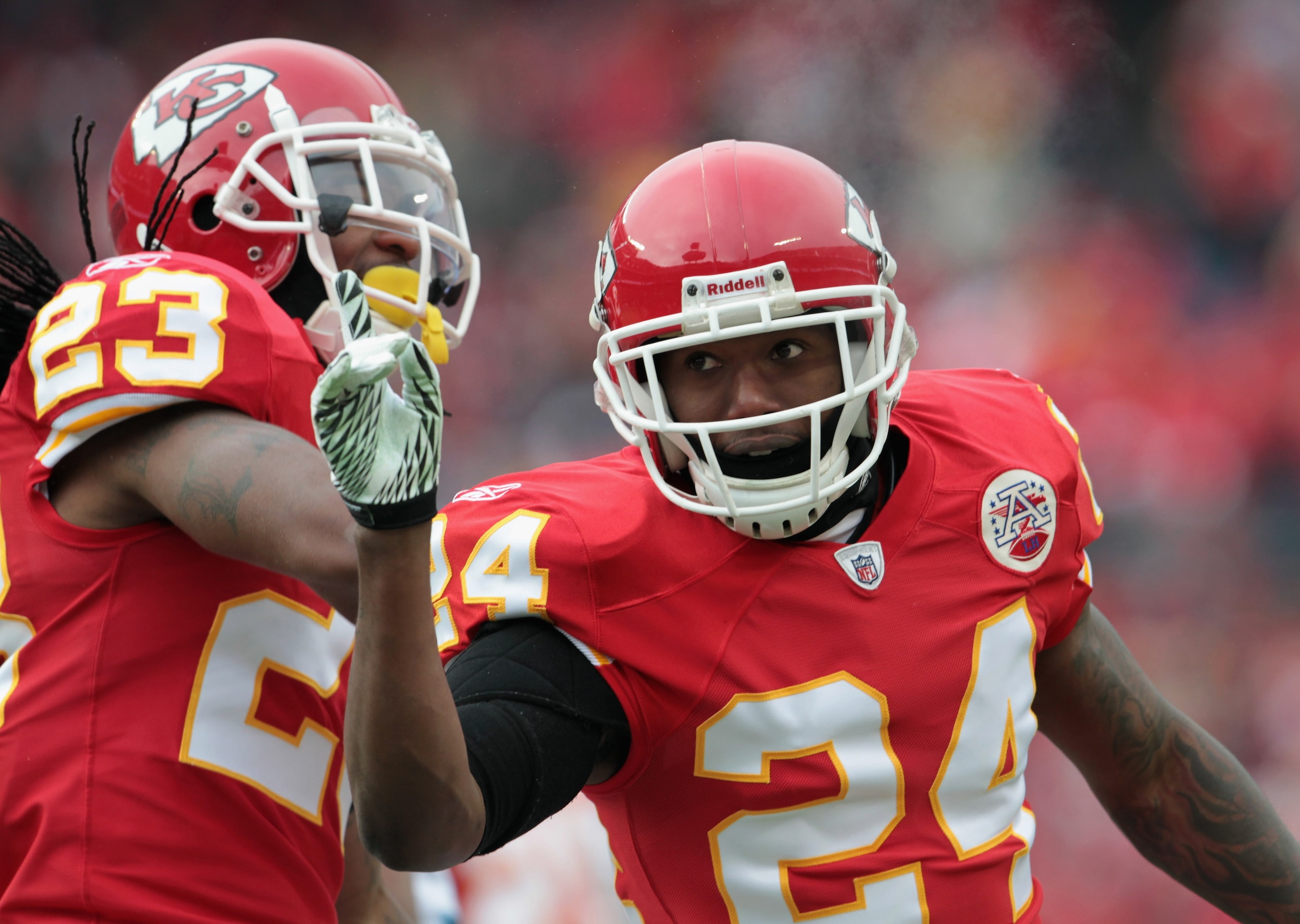 KANSAS CITY, MO - DECEMBER 26: Brandon Flowers #24 of the Kansas City Chiefs in action during the game against the Tennessee Titans on December 26, 2010 at Arrowhead Stadium in Kansas City, Missouri. (Photo by Jamie Squire/Getty Images) KANSAS CITY, MO - DECEMBER 26: Brandon Flowers #24 of the Kansas City Chiefs in action during the game against the Tennessee Titans on December 26, 2010 at Arrowhead Stadium in Kansas City, Missouri. (Photo by Jamie Squire/Getty Images)