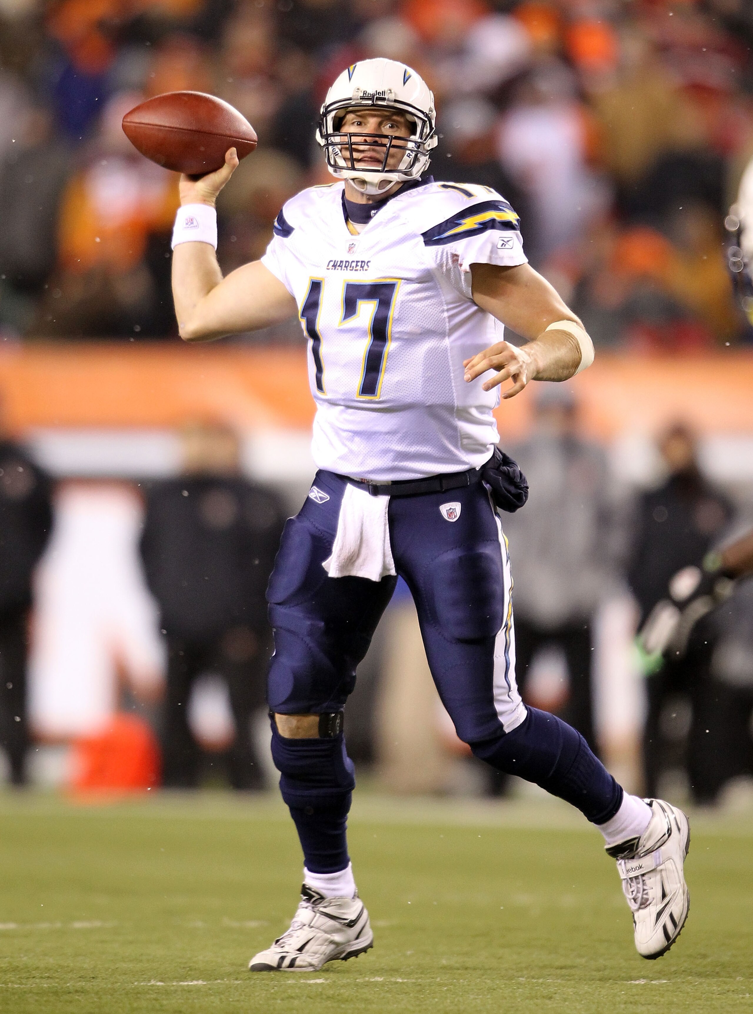 CINCINNATI - DECEMBER 26:  Philip Rivers #17  of the San Diego Chargers throws a pass during the Chargers 34-20 loss to the Cincinnati Bengals in the NFL game at Paul Brown Stadium on December 26, 2010 in Cincinnati, Ohio.  (Photo by Andy Lyons/Getty Imag