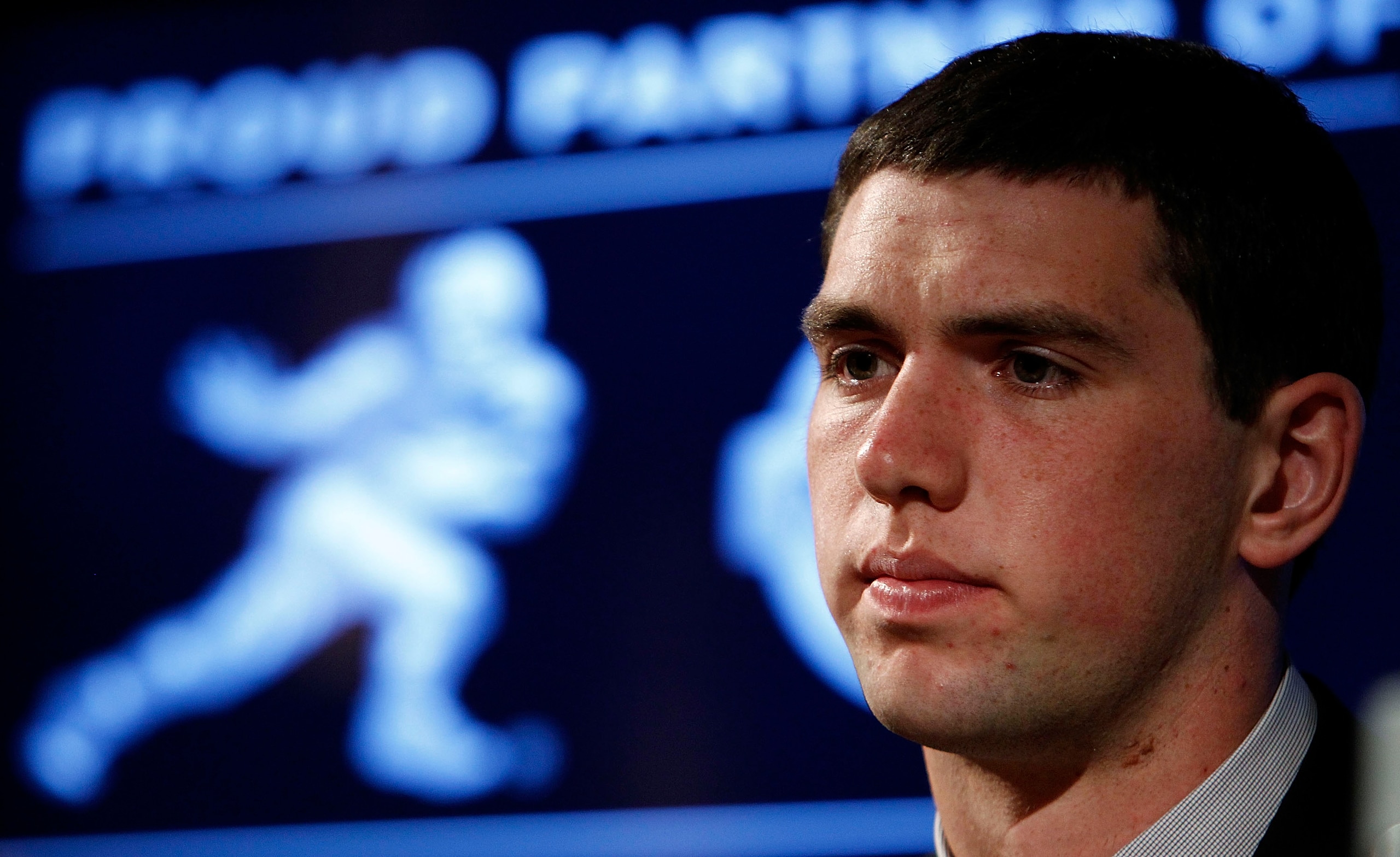 NEW YORK - DECEMBER 11: 2010 Heisman Trophy candidate Andrew Luck of the Stanford University Cardinals listens to a question at a press conference at The New York Marriott Marquis on December 11, 2010 in New York City. (Photo by Jeff Zelevansky/Getty Im NEW YORK - DECEMBER 11: 2010 Heisman Trophy candidate Andrew Luck of the Stanford University Cardinals listens to a question at a press conference at The New York Marriott Marquis on December 11, 2010 in New York City. (Photo by Jeff Zelevansky/Getty Im