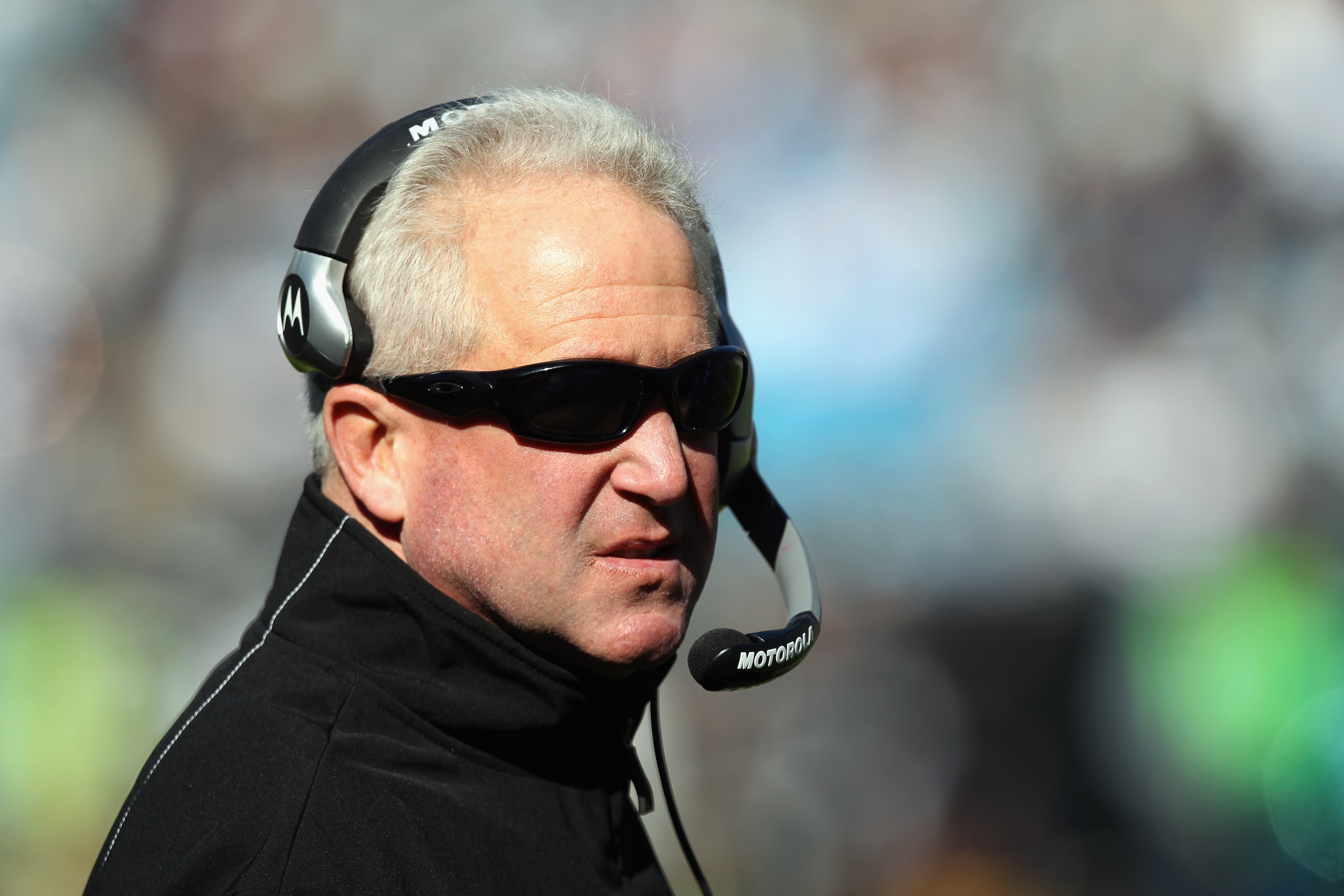 CHARLOTTE, NC - NOVEMBER 07:  Head coach John Fox of the Carolina Panthers during their game against the New Orleans Saints at Bank of America Stadium on November 7, 2010 in Charlotte, North Carolina.  (Photo by Streeter Lecka/Getty Images)