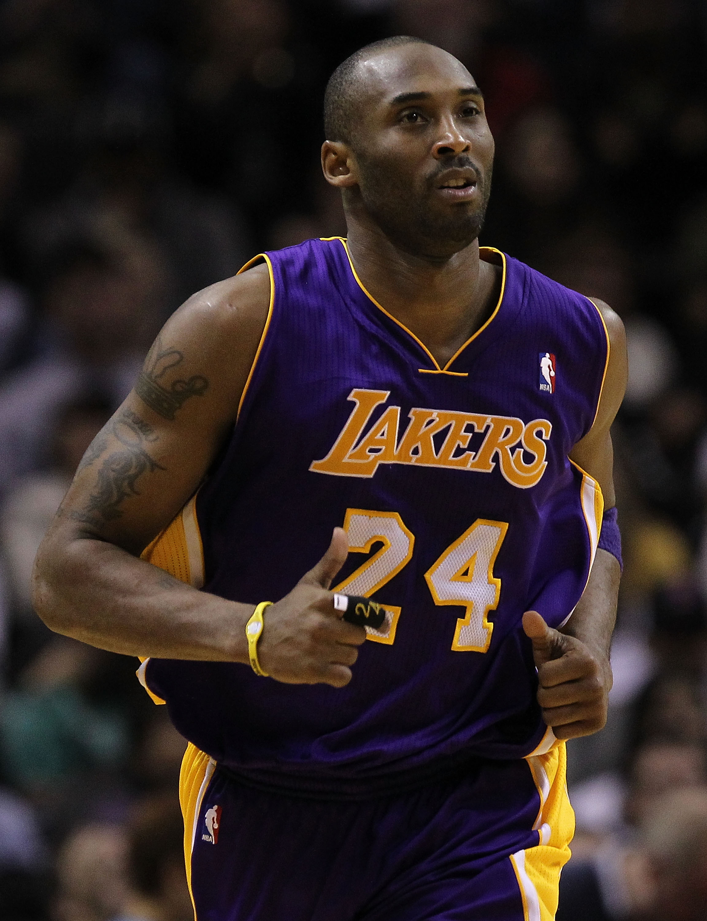SAN ANTONIO, TX - DECEMBER 28:  Guard Kobe Bryant #24 of the Los Angeles Lakers at AT&T Center on December 28, 2010 in San Antonio, Texas.  NOTE TO USER: User expressly acknowledges and agrees that, by downloading and/or using this photograph, user is con