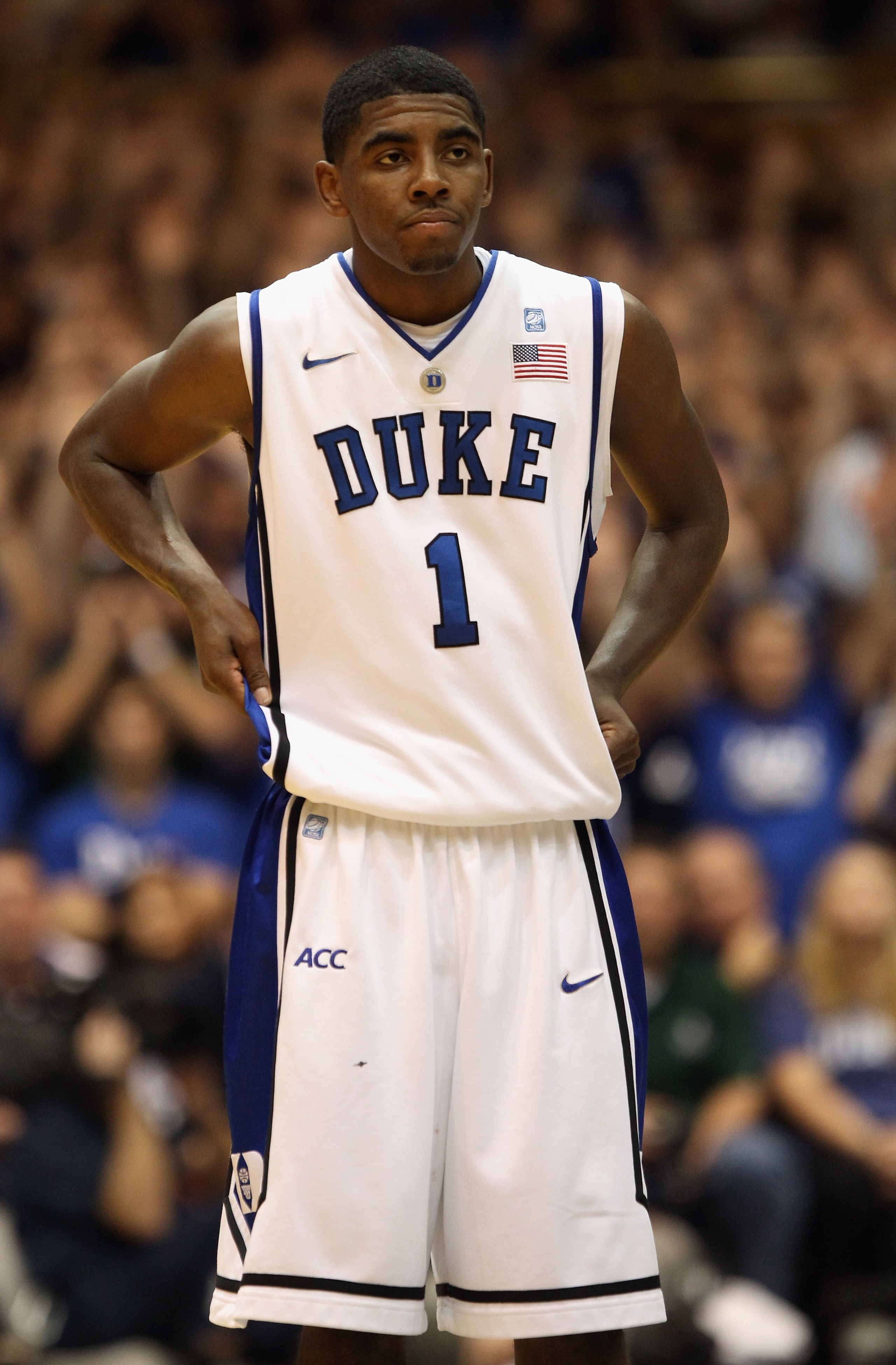 DURHAM, NC - DECEMBER 01: Kyrie Irving #1 of the Duke Blue Devils watches on during their game against the Michigan State Spartans at Cameron Indoor Stadium on December 1, 2010 in Durham, North Carolina. (Photo by Streeter Lecka/Getty Images) DURHAM, NC - DECEMBER 01: Kyrie Irving #1 of the Duke Blue Devils watches on during their game against the Michigan State Spartans at Cameron Indoor Stadium on December 1, 2010 in Durham, North Carolina. (Photo by Streeter Lecka/Getty Images)