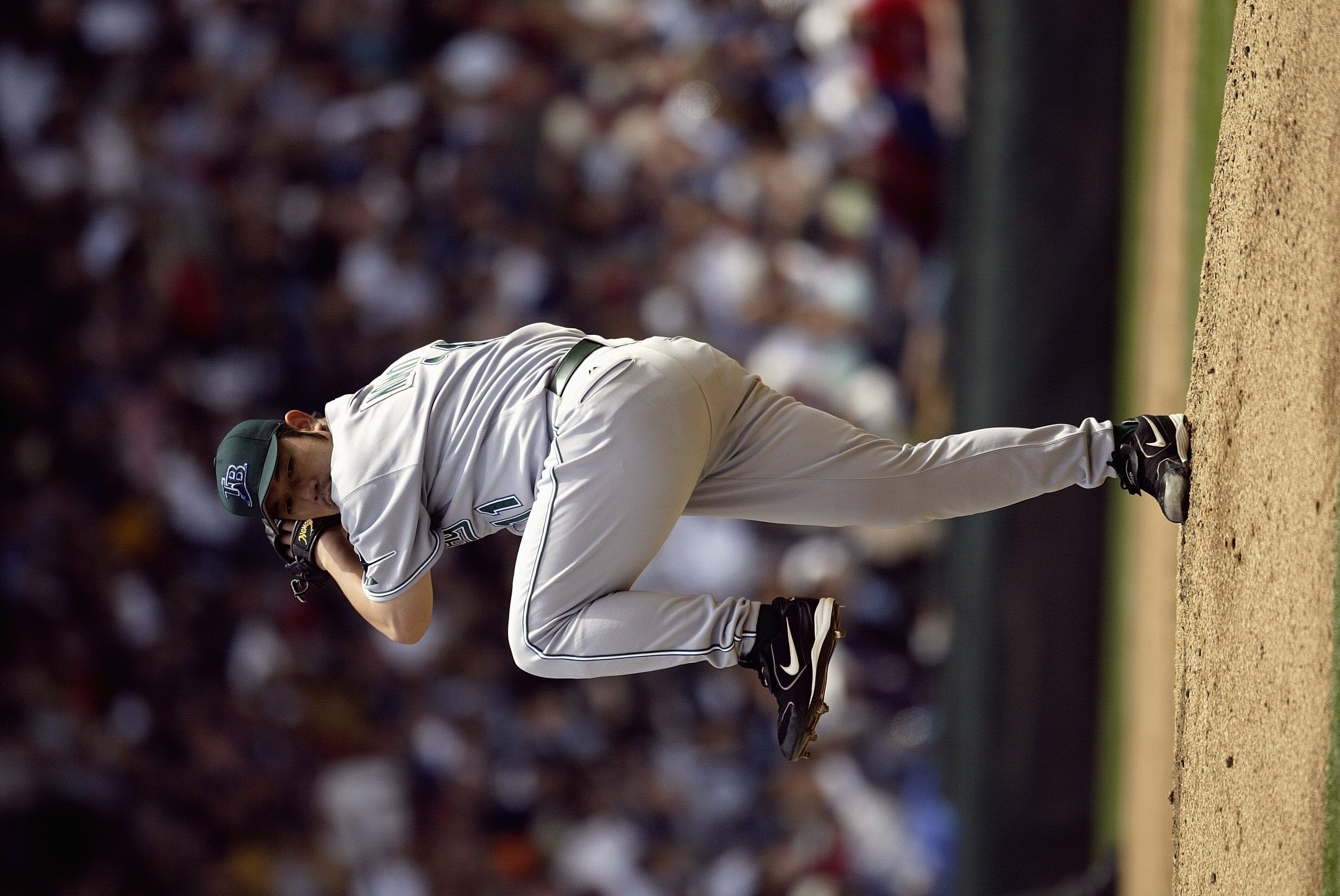 SEATTLE - JUNE 5:  Hideo Nomo #11 of the Tampa Bay Devil Rays pitches during the game with the Seattle Mariners on June 5 2005 at Safeco Field in Seattle Washington. The Mariners won 6-5.   (Photo by Otto Greule Jr/Getty Images)