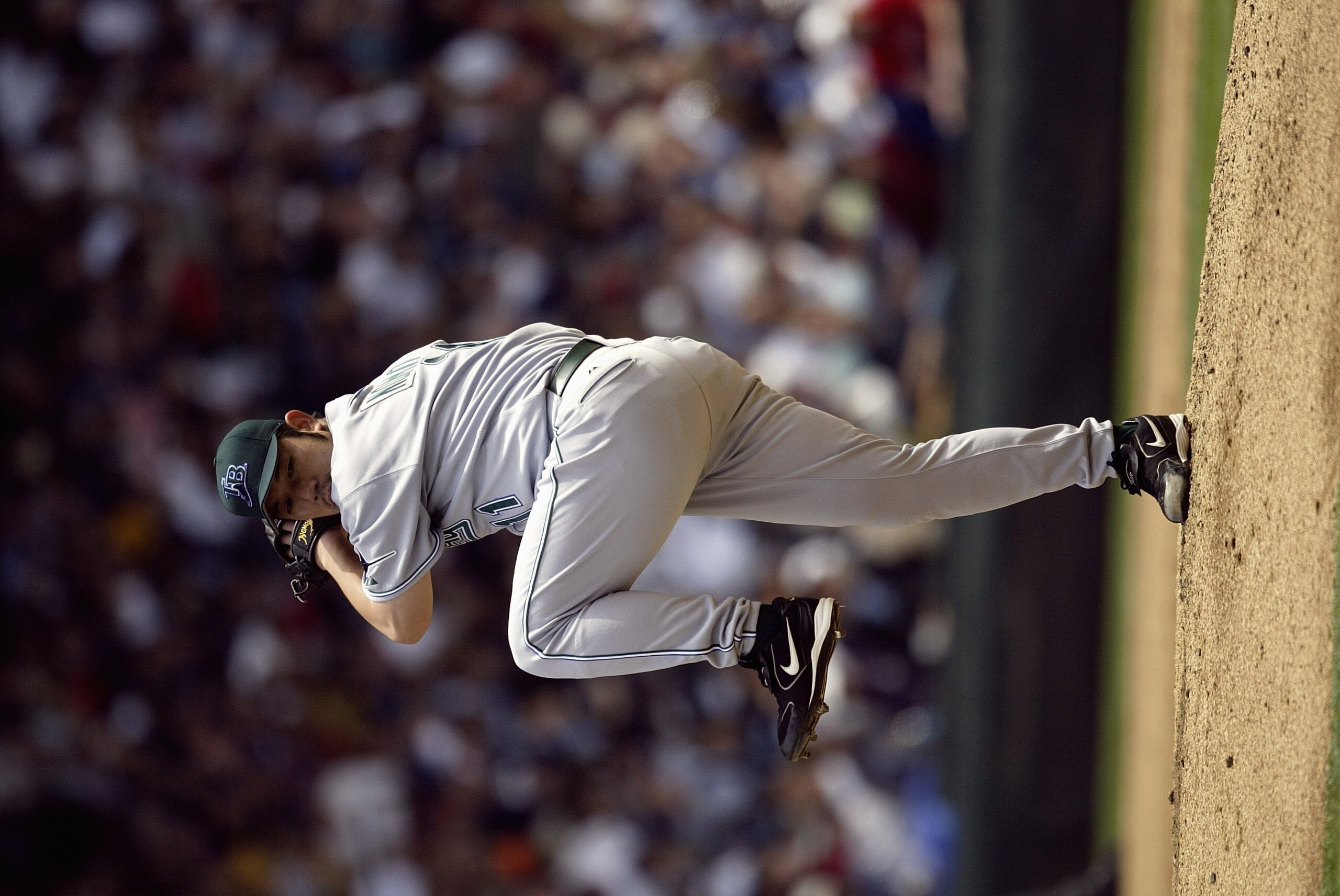 SEATTLE - JUNE 5:  Hideo Nomo #11 of the Tampa Bay Devil Rays pitches during the game with the Seattle Mariners on June 5 2005 at Safeco Field in Seattle Washington. The Mariners won 6-5.   (Photo by Otto Greule Jr/Getty Images)