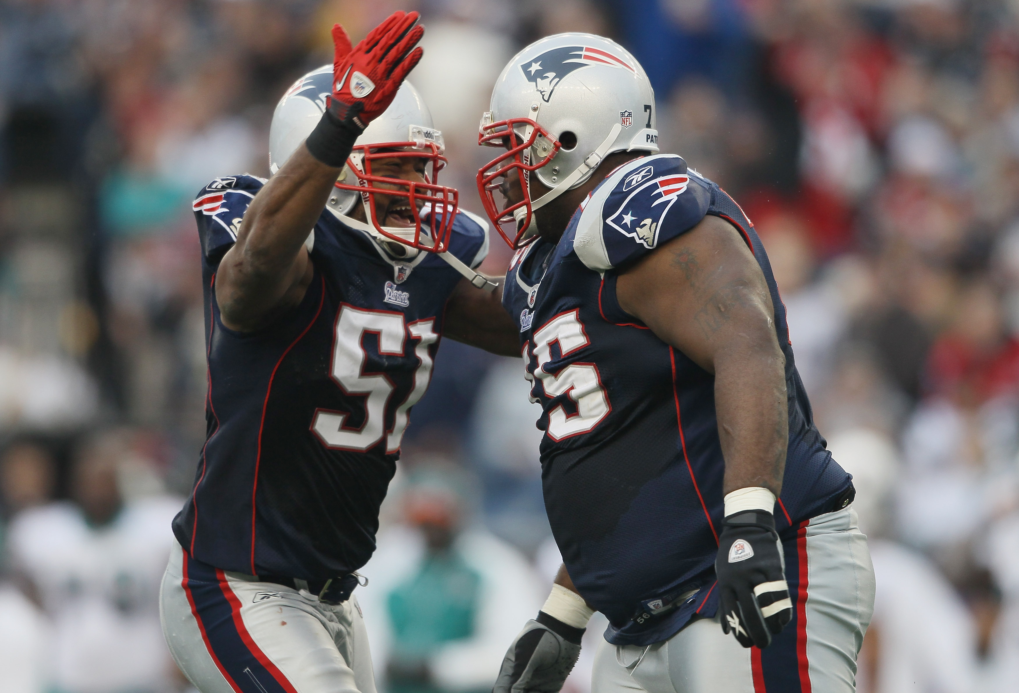 Baltimore Ravens Ricky Williams runs the ball in the second quarter against  the New England Patriots in the AFC Championship Game at Gillette Stadium  in Foxboro Massachusetts on January 22, 2012. The