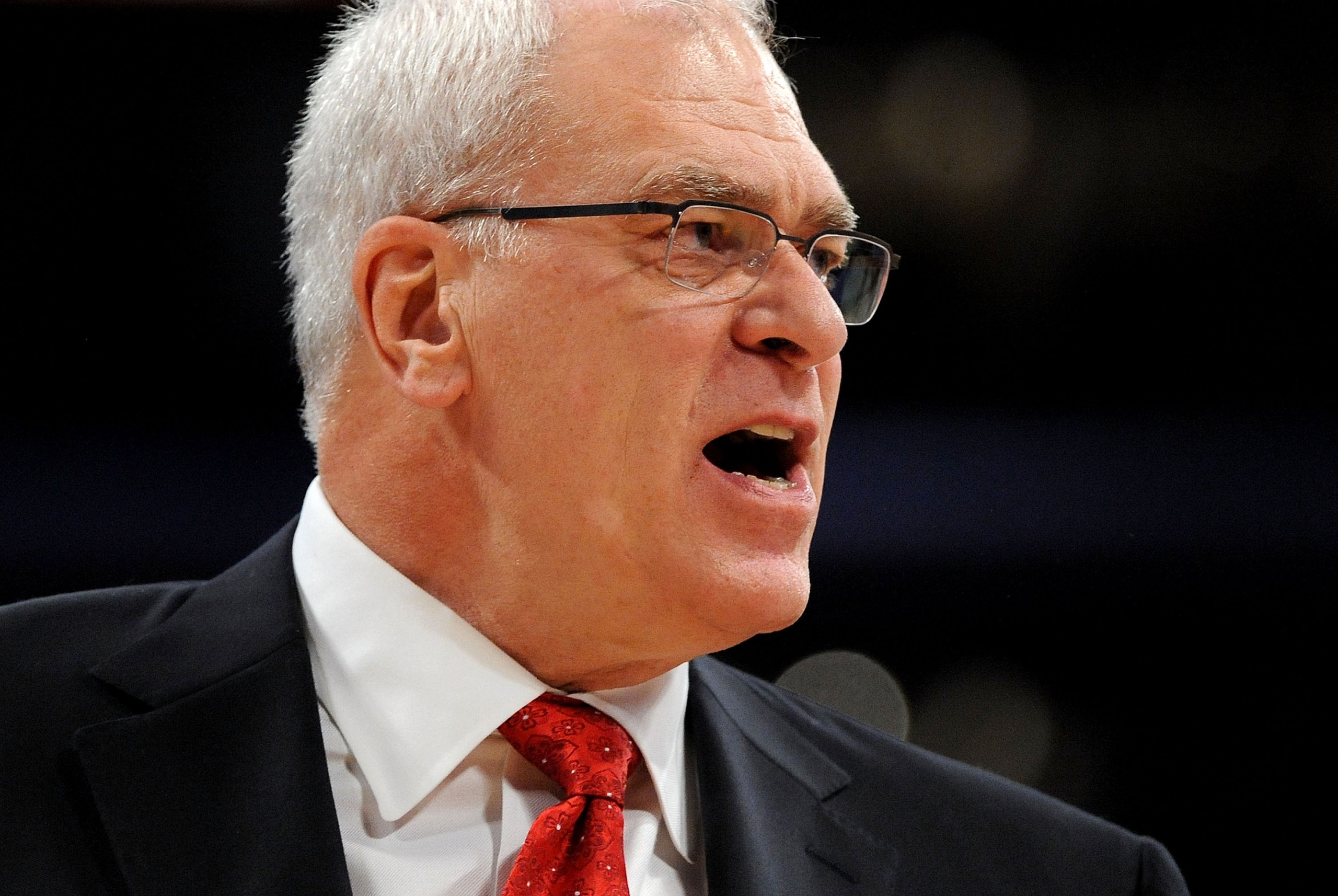 LOS ANGELES, CA - DECEMBER 25:  Head coach Phil Jackson of the Los Angeles Lakers reacts during the game against the Miami Heat at Staples Center on December 25, 2010 in Los Angeles, California. NOTE TO USER: User expressly acknowledges and agrees that, b