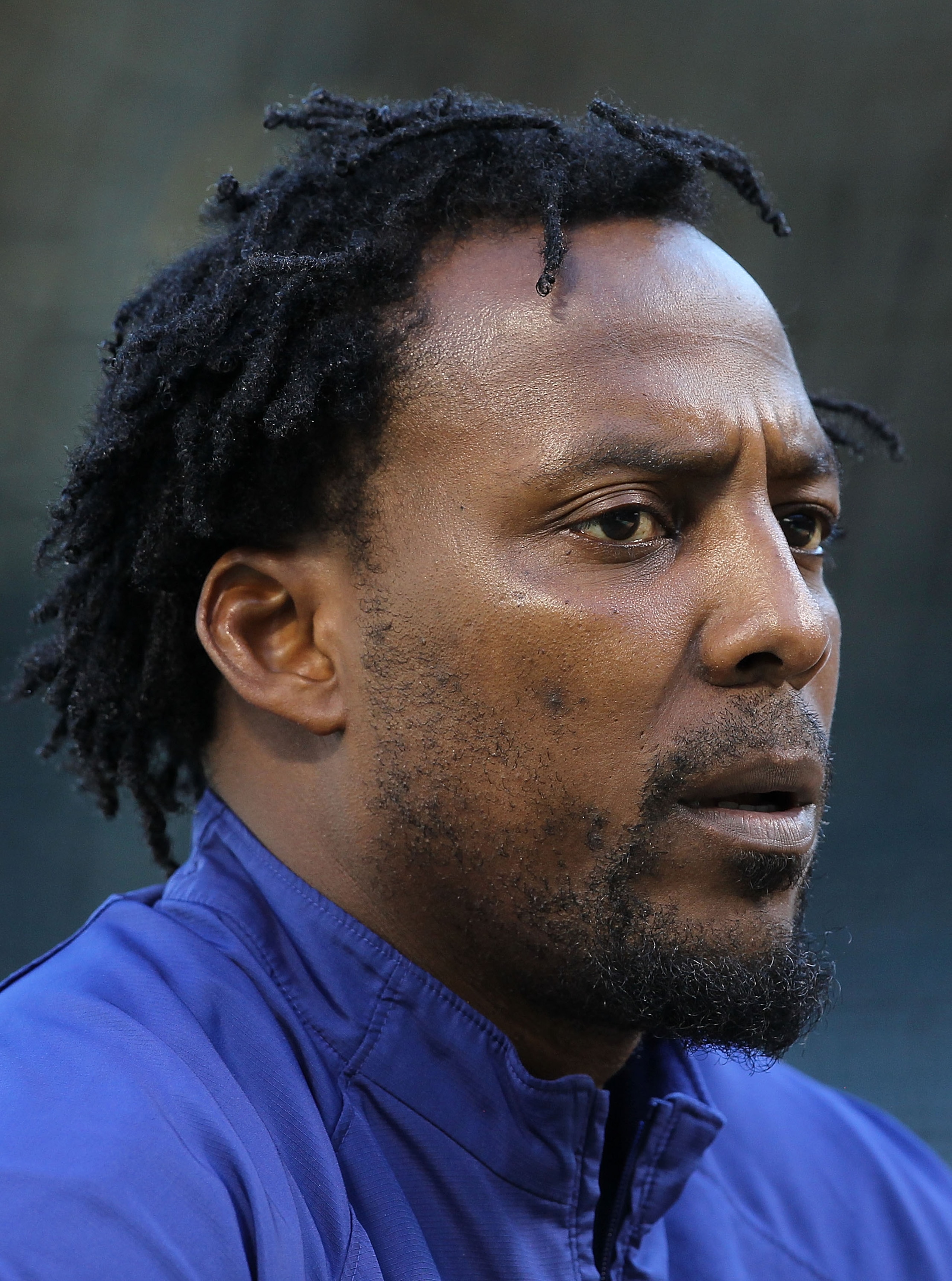 ARLINGTON, TX - OCTOBER 29:  Vladimir Guerrero #27 of the Texas Rangers during a team workout for the 2010 World Series at Rangers Ballpark in Arlington on October 29, 2010 in Arlington, Texas.  (Photo by Ronald Martinez/Getty Images)