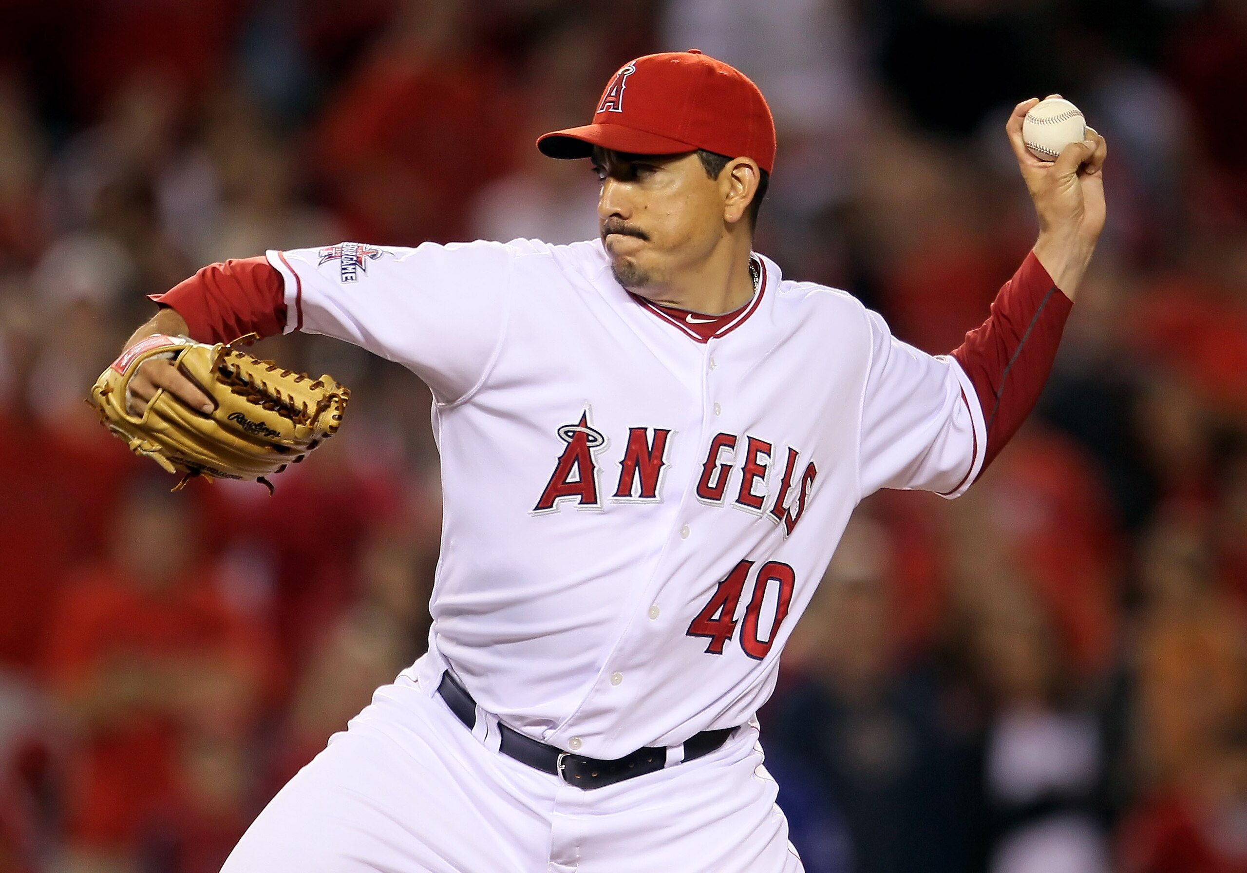 ANAHEIM, CA - JULY 01: Brian Fuentes #40 of the Los Angeles Angels of Anaheim pitches against the Texas Rangers in the ninth inning at Anaheim Stadium on July 1, 2010 in Anaheim, California. The Angels defeated the Rangers 2-1. (Photo by Jeff Gross/Gett ANAHEIM, CA - JULY 01: Brian Fuentes #40 of the Los Angeles Angels of Anaheim pitches against the Texas Rangers in the ninth inning at Anaheim Stadium on July 1, 2010 in Anaheim, California. The Angels defeated the Rangers 2-1. (Photo by Jeff Gross/Gett