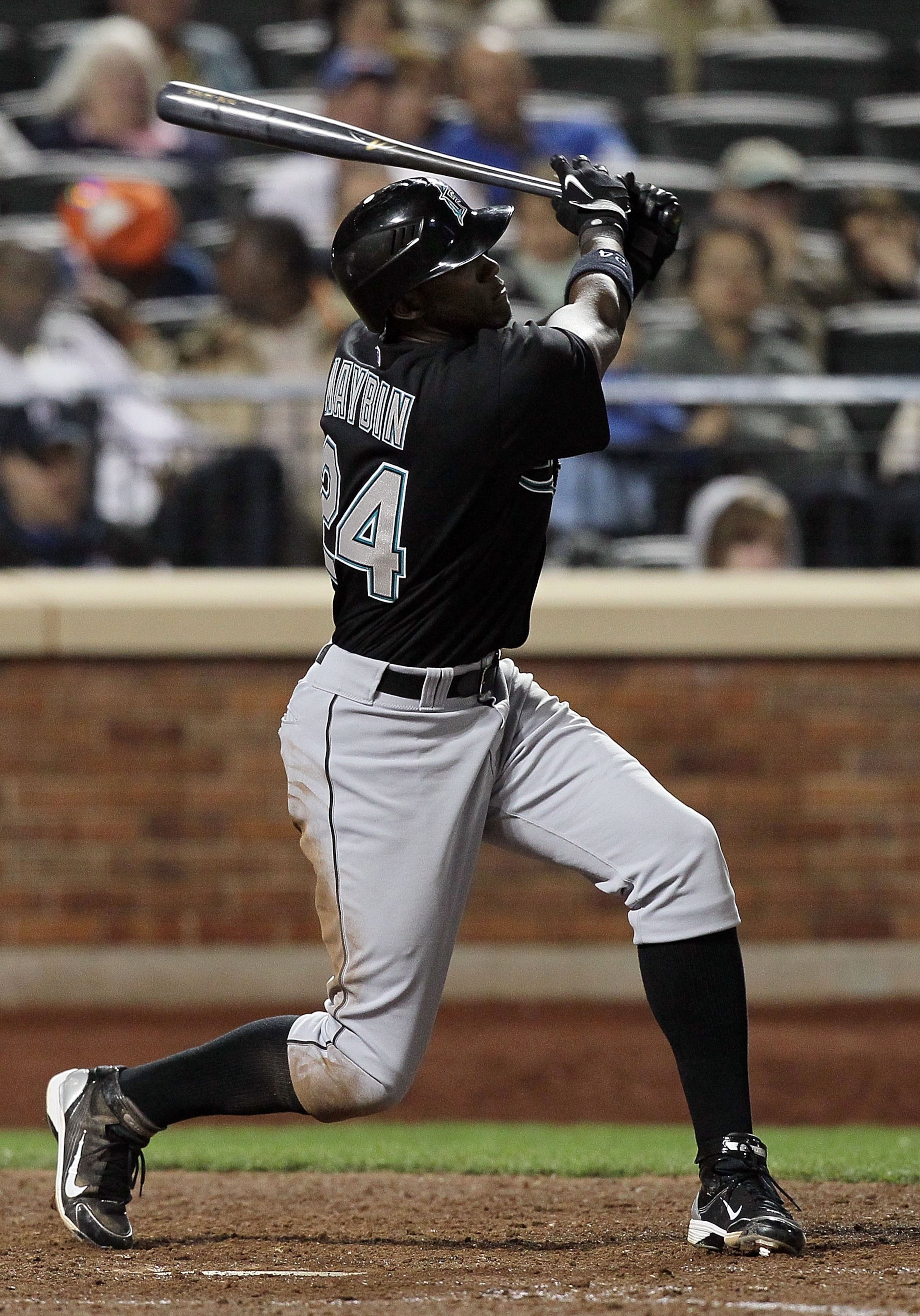 NEW YORK - APRIL 08:  Cameron Maybin #24 of the Florida Marlins bats against the New York Mets on April 8, 2010 at Citi Field in the Flushing neighborhood of the Queens borough of New York City.  (Photo by Jim McIsaac/Getty Images)