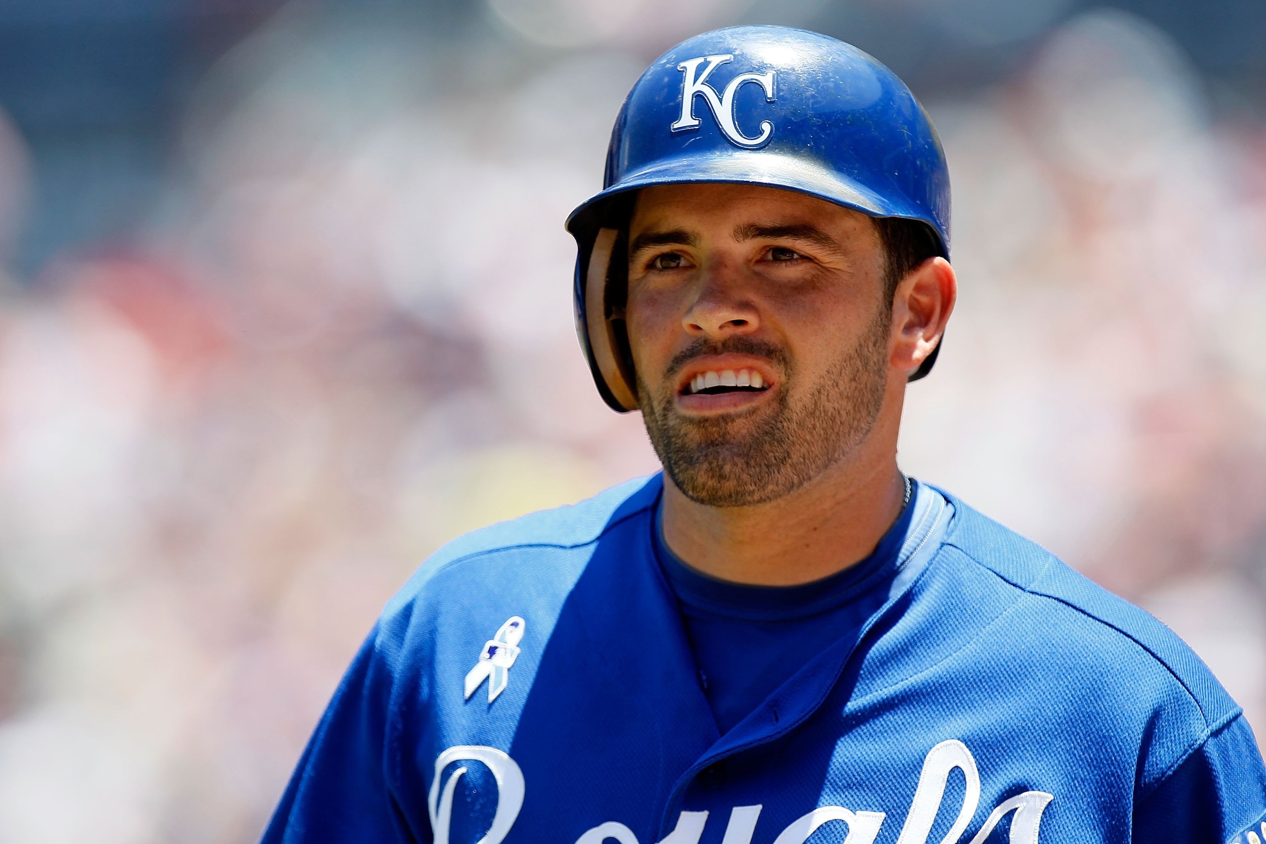 ATLANTA - JUNE 20:  David DeJesus #9 of the Kansas City Royals against the Atlanta Braves at Turner Field on June 20, 2010 in Atlanta, Georgia.  (Photo by Kevin C. Cox/Getty Images)