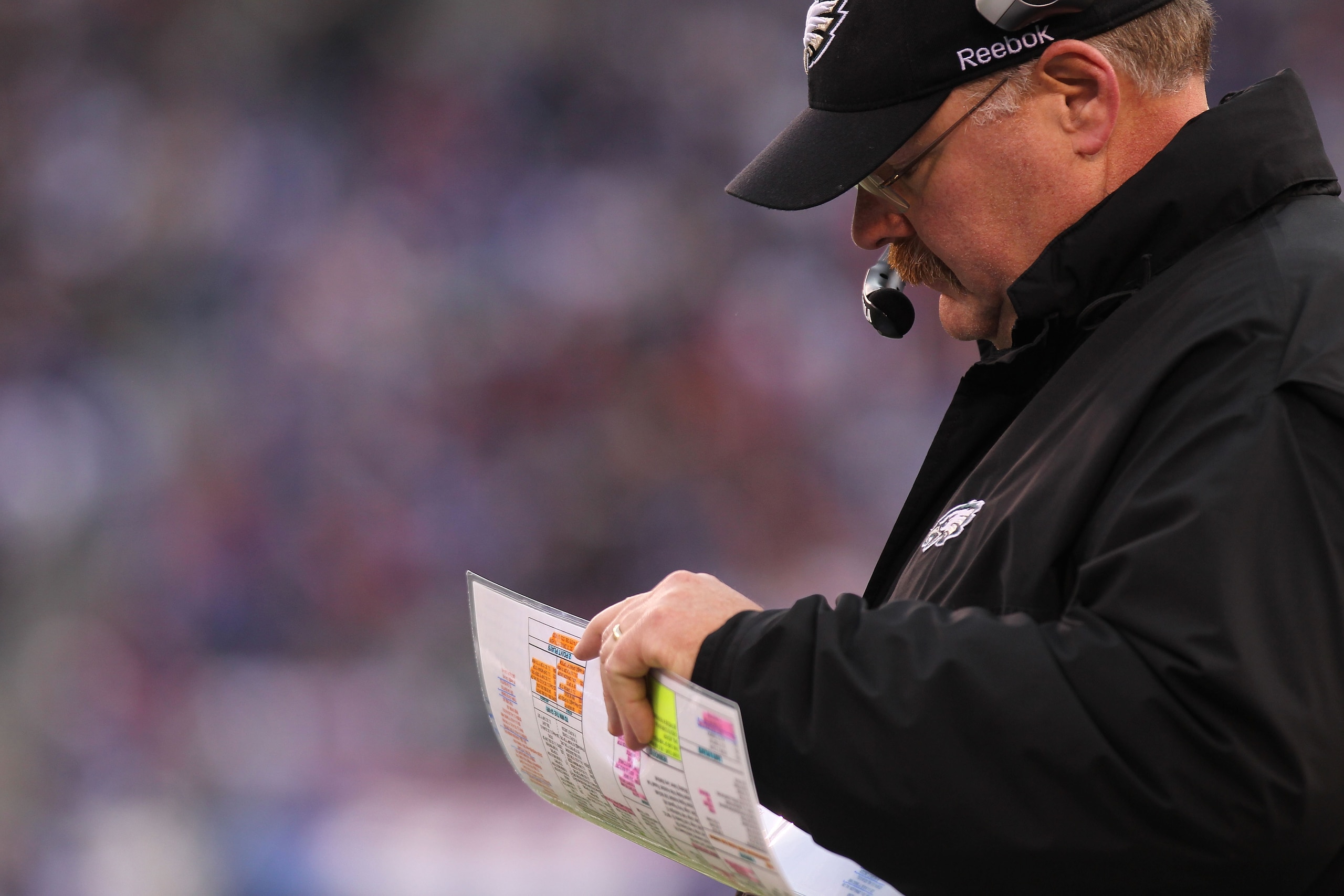 EAST RUTHERFORD, NJ - DECEMBER 19:  Head coach  of the Philadelphia Eagles Andy Reid watches on during the game against the New York Giants at New Meadowlands Stadium on December 19, 2010 in East Rutherford, New Jersey.  (Photo by Nick Laham/Getty Images)