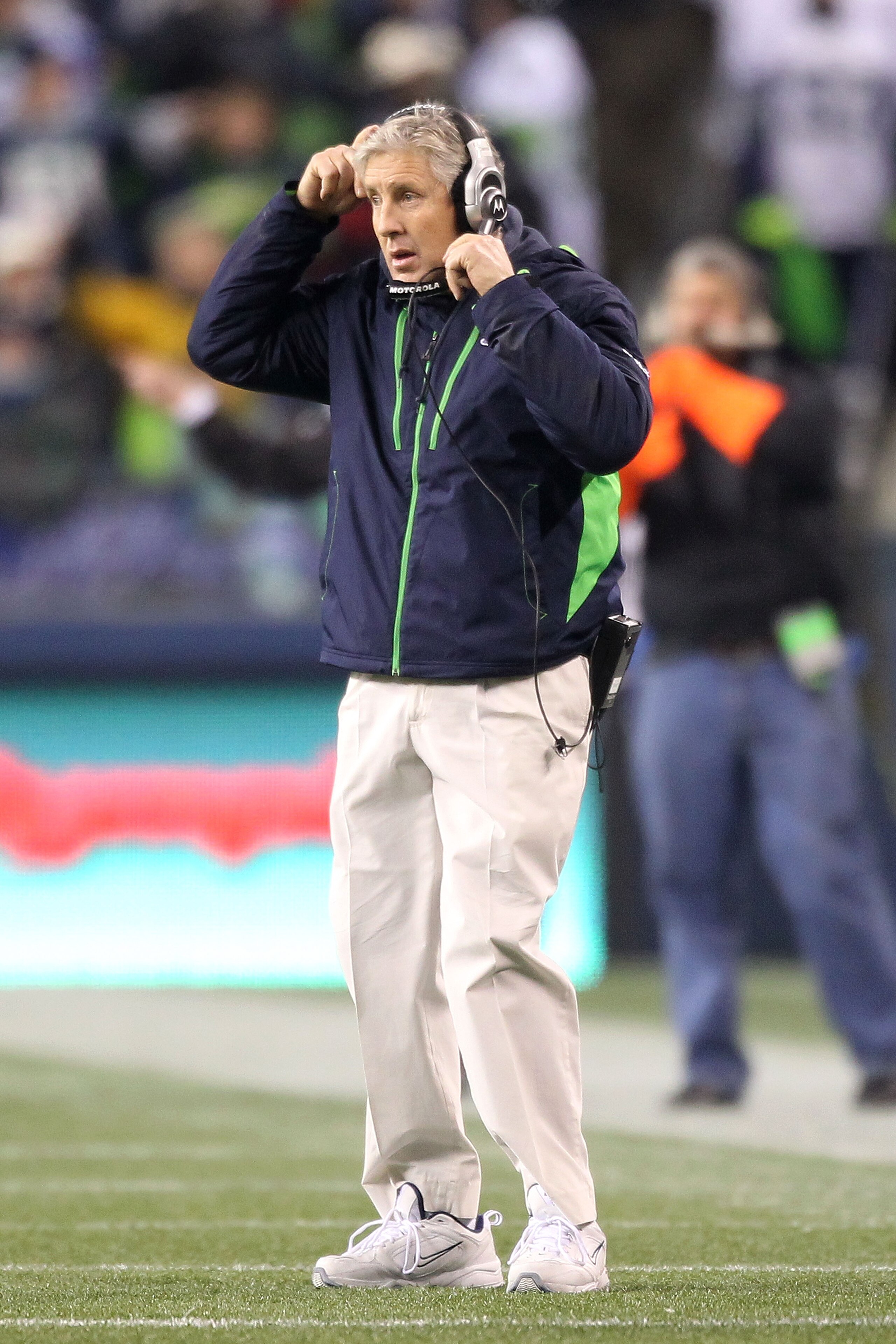 SEATTLE, WA - JANUARY 02: Head coach Pete Carroll of the Seattle Seahawks stands on the field during their game against the St. Louis Rams at Qwest Field on January 2, 2011 in Seattle, Washington. (Photo by Otto Greule Jr/Getty Images) SEATTLE, WA - JANUARY 02: Head coach Pete Carroll of the Seattle Seahawks stands on the field during their game against the St. Louis Rams at Qwest Field on January 2, 2011 in Seattle, Washington. (Photo by Otto Greule Jr/Getty Images)