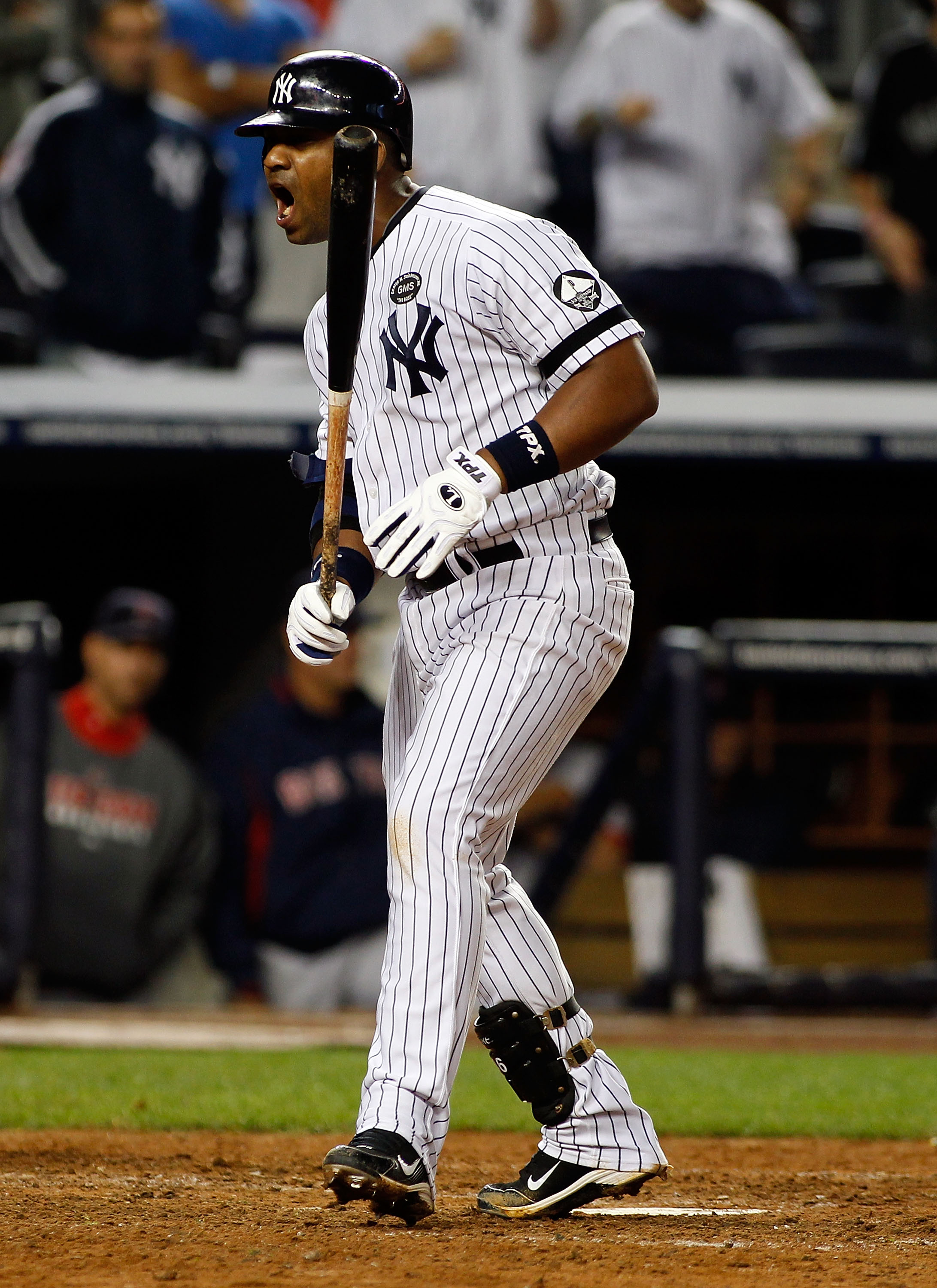 This is a 2009 photo of Juan Miranda of the New York Yankees