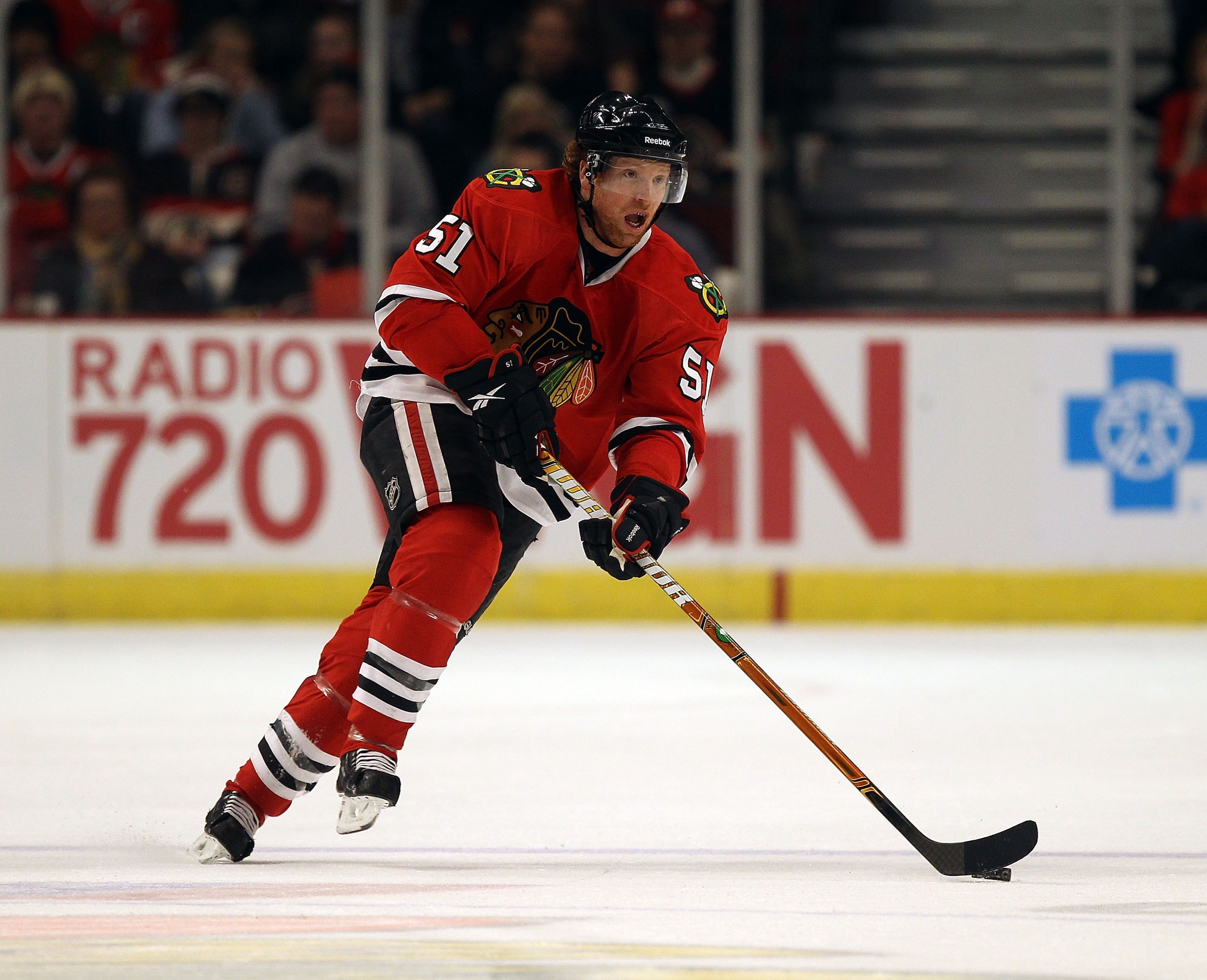 CHICAGO, IL - DECEMBER 19: Brian Campbell #51 of the Chicago Blackhawks controls the puck against the Los Angeles Kings at the United Center on December 19, 2010 in Chicago, Illinois. The Blackhawks defeated the Kings 3-2. (Photo by Jonathan Daniel/Getty CHICAGO, IL - DECEMBER 19: Brian Campbell #51 of the Chicago Blackhawks controls the puck against the Los Angeles Kings at the United Center on December 19, 2010 in Chicago, Illinois. The Blackhawks defeated the Kings 3-2. (Photo by Jonathan Daniel/Getty