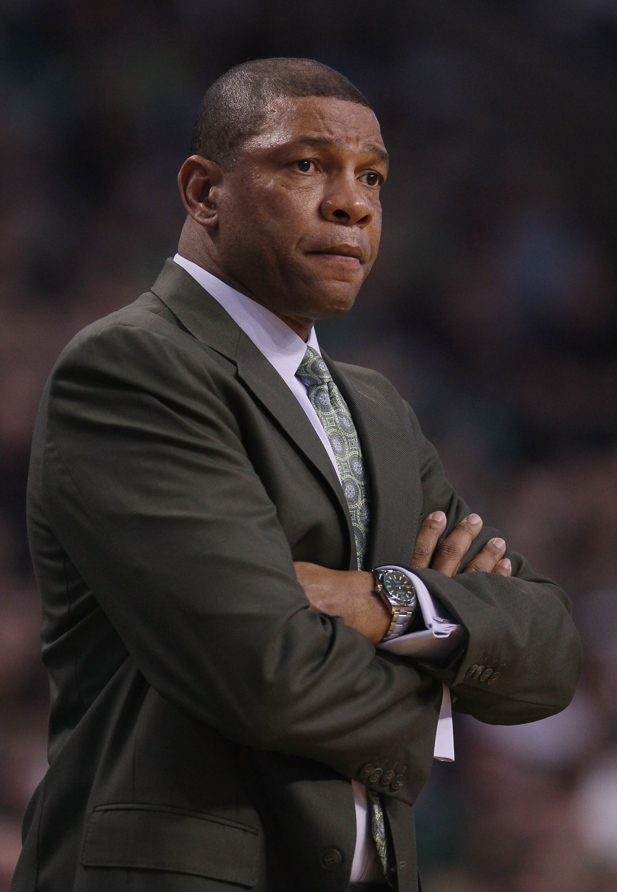 BOSTON, MA - DECEMBER 16:  Head coach Doc Rivers of the Boston Celtics looks on in the first half against the Atlanta Hawks on December 16, 2010 at the TD Garden in Boston, Massachusetts. NOTE TO USER: User expressly acknowledges and agrees that, by downl