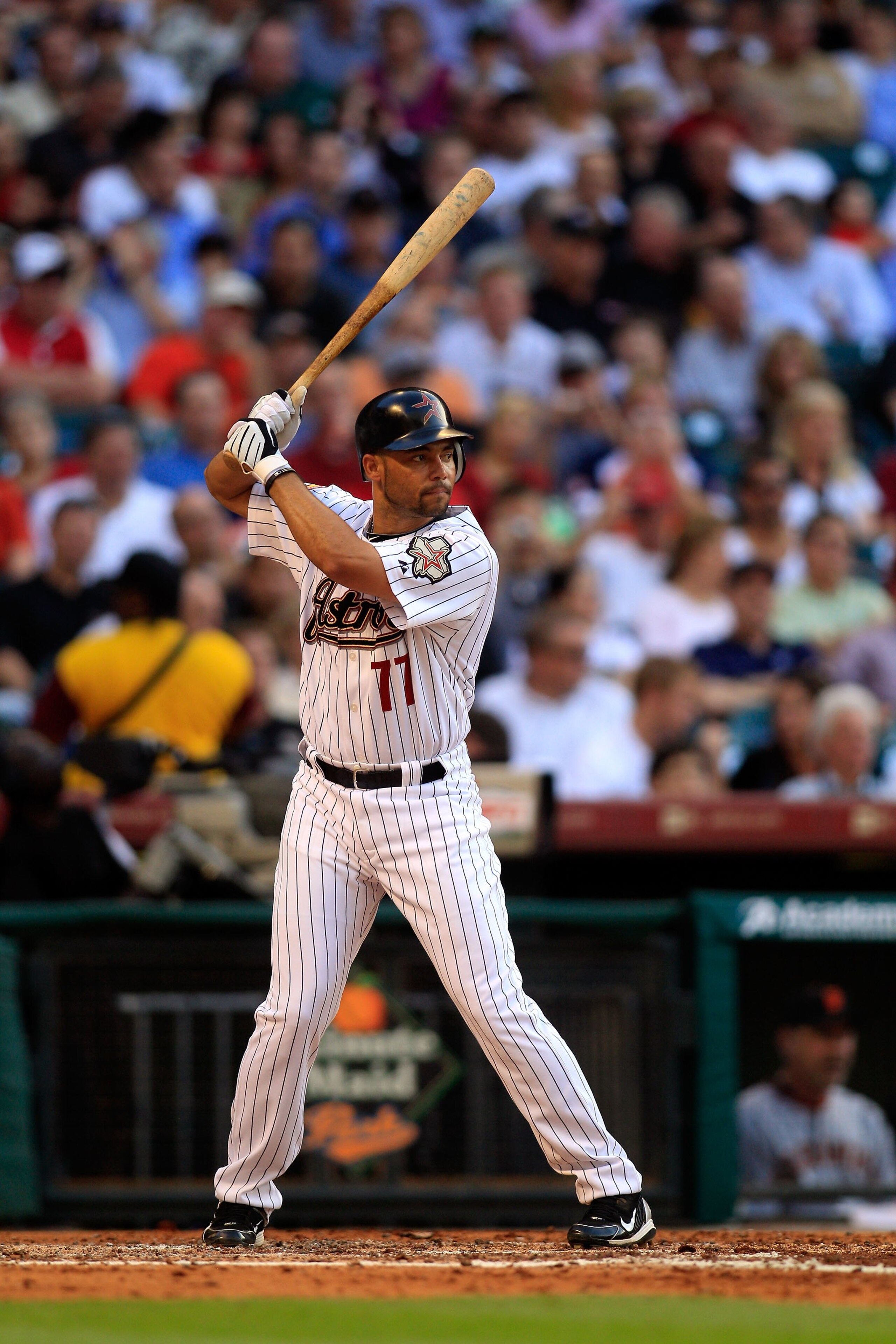 HOUSTON - APRIL 05:  Pedro Feliz #77 of the Houston Astros against the San Francisco Giants on Opening Day at Minute Maid Park on April 5, 2010 in Houston, Texas.  (Photo by Chris Graythen/Getty Images)