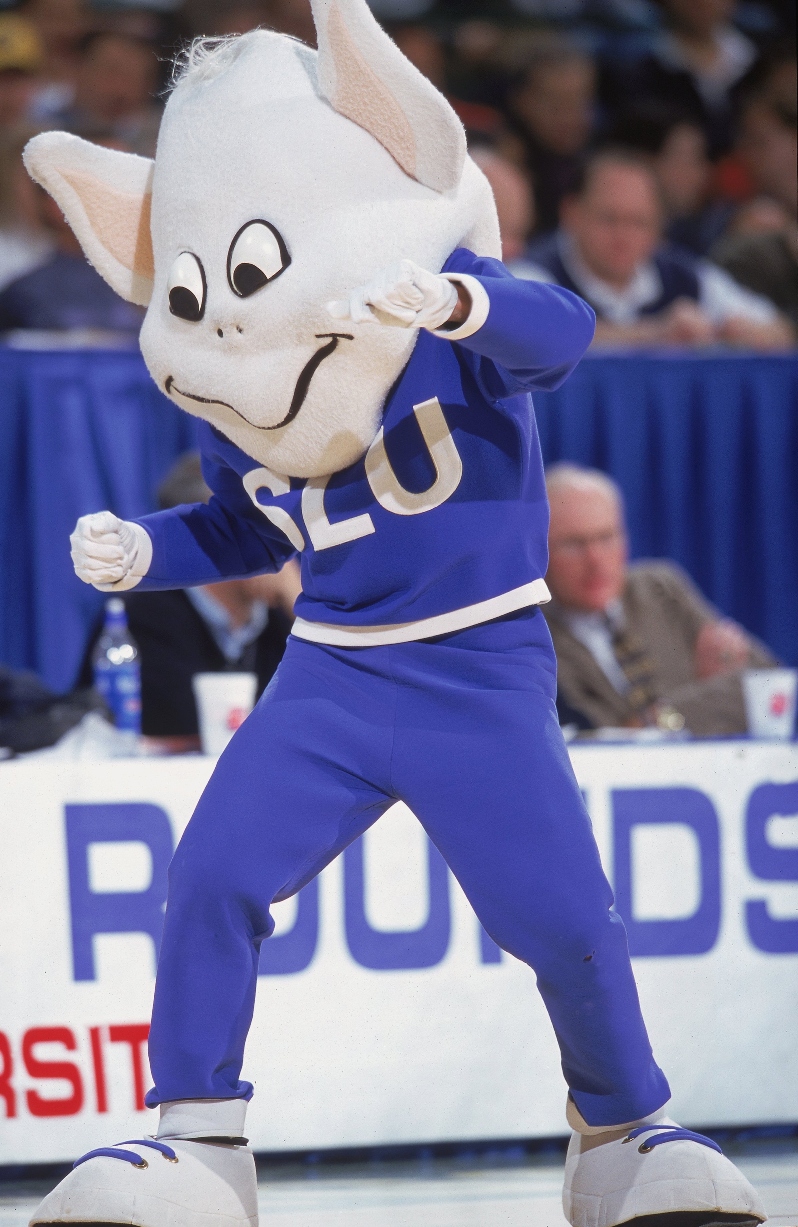 CLEVELAND - MARCH 16: The Mascot of the St. Louis Billikens moves on the court during the first round of the NCAA Tournament Game against the Utah Runnin Utes at the Cleveland State University Convocation Center on March 16, 2000 in Cleveland, Ohio. The CLEVELAND - MARCH 16: The Mascot of the St. Louis Billikens moves on the court during the first round of the NCAA Tournament Game against the Utah Runnin Utes at the Cleveland State University Convocation Center on March 16, 2000 in Cleveland, Ohio. The