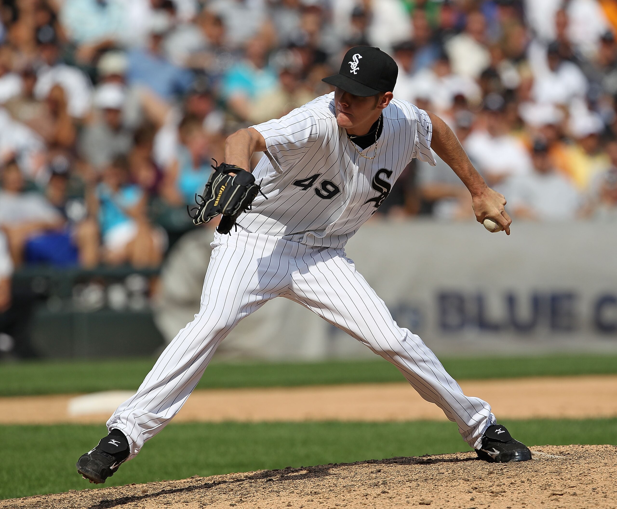 CHICAGO - AUGUST 29: Chris Sale #49 of the Chicago White Sox pitches against the New York Yankees at U.S. Cellular Field on August 29, 2010 in Chicago, Illinois. The Yankees defeated the White Sox 2-1. (Photo by Jonathan Daniel/Getty Images)