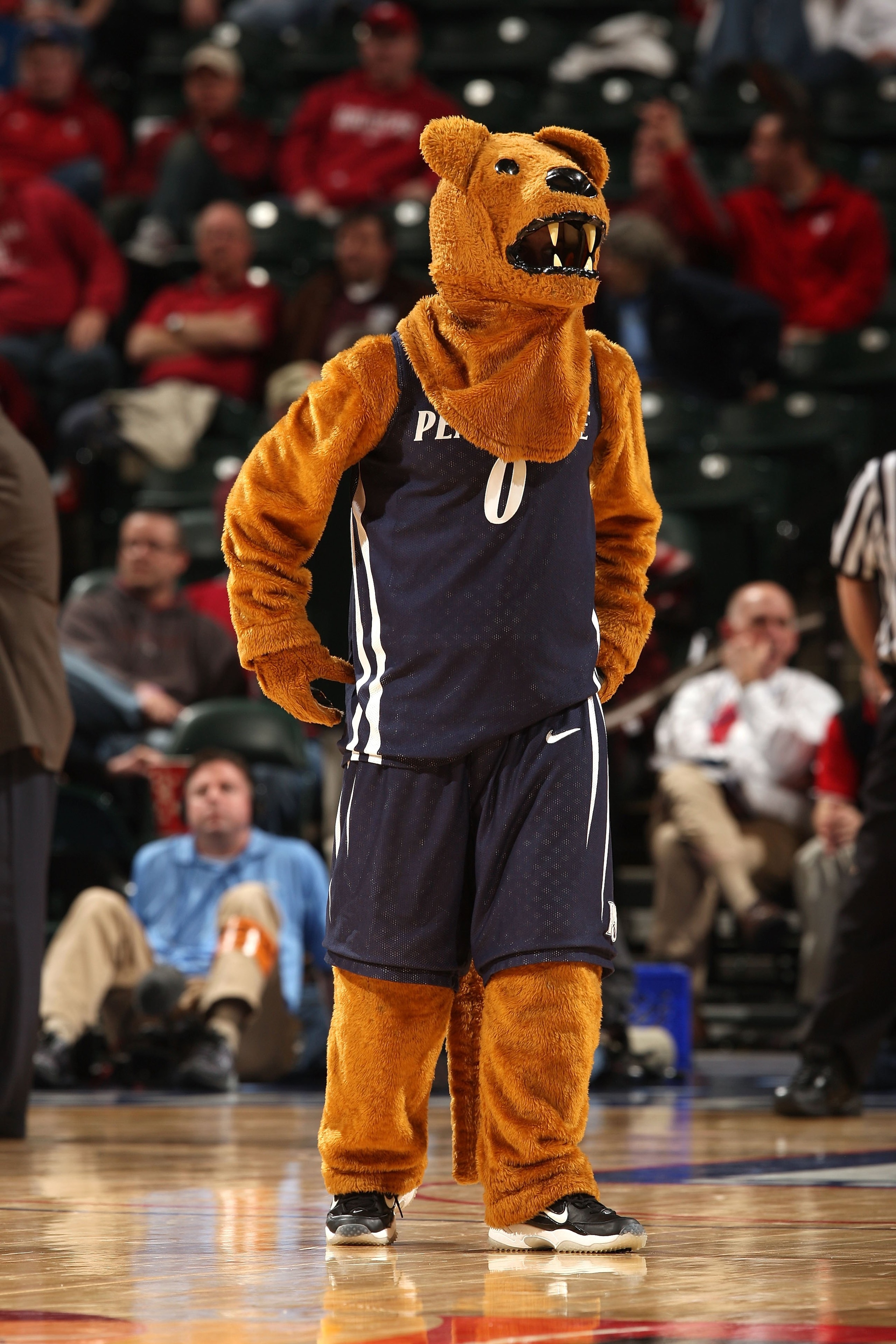 INDIANAPOLIS - MARCH 12: The mascot for the Penn State Nittany Lions stands on court against the Indiana Hoosiers during the first round of the Big Ten Men's Basketball Tournament at Conseco Fieldhouse on March 12, 2009 in Indianapolis, Indiana. (Photo INDIANAPOLIS - MARCH 12: The mascot for the Penn State Nittany Lions stands on court against the Indiana Hoosiers during the first round of the Big Ten Men's Basketball Tournament at Conseco Fieldhouse on March 12, 2009 in Indianapolis, Indiana. (Photo