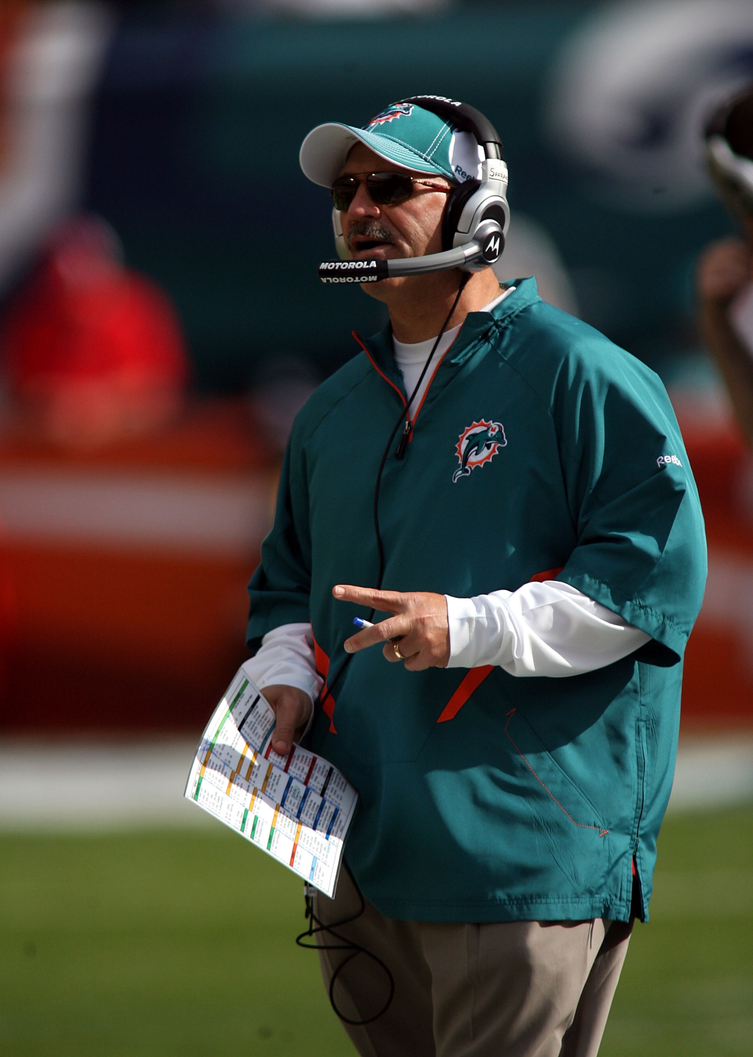 MIAMI - DECEMBER 19: Coach Tony Sparano of the Miami Dolphins against the Buffalo Bills at Sun Life Stadium on December 19, 2010 in Miami, Florida. The Bills defeated the Dolphins 17-14. (Photo by Marc Serota/Getty Images) MIAMI - DECEMBER 19: Coach Tony Sparano of the Miami Dolphins against the Buffalo Bills at Sun Life Stadium on December 19, 2010 in Miami, Florida. The Bills defeated the Dolphins 17-14. (Photo by Marc Serota/Getty Images)
