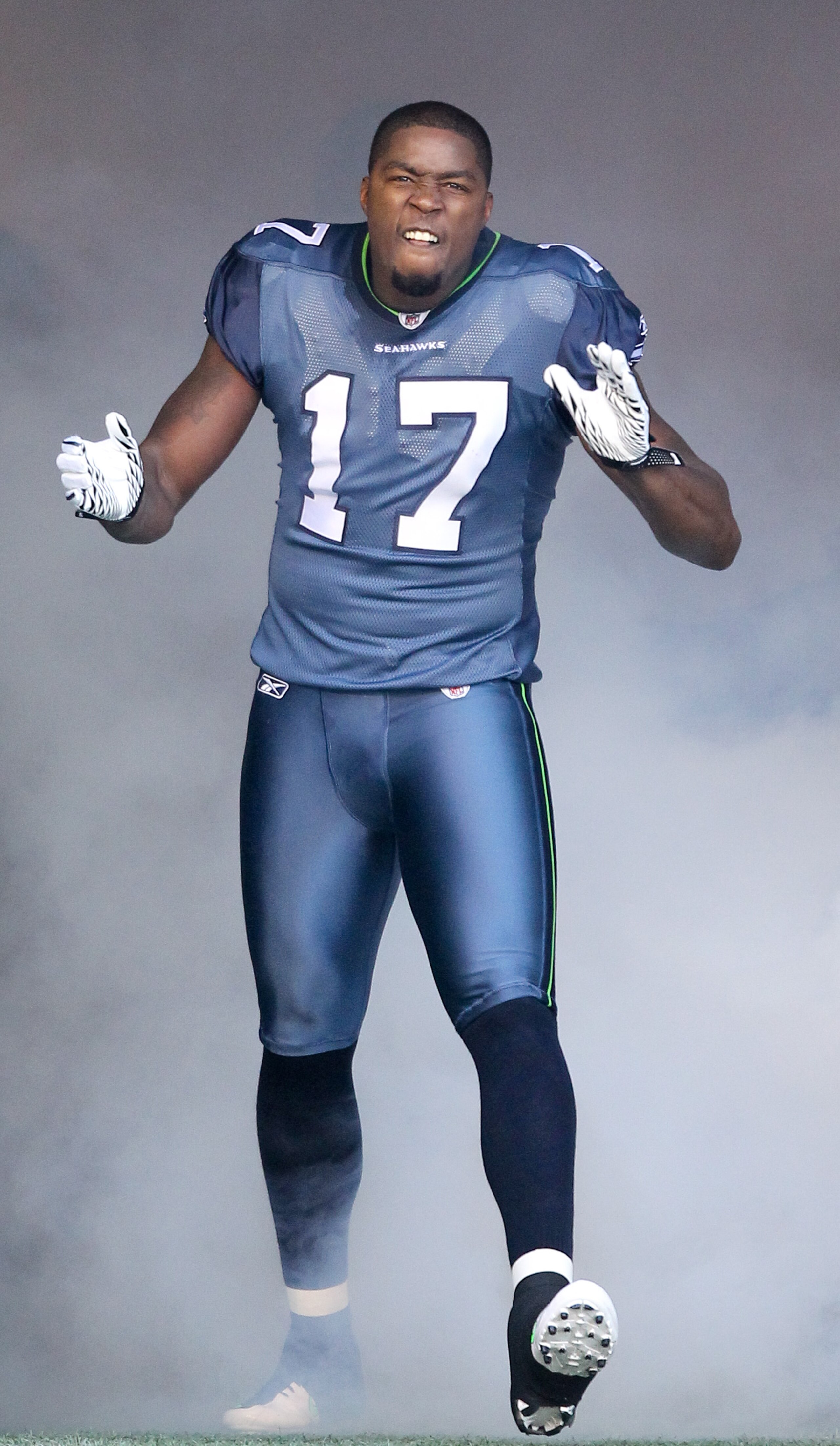 SEATTLE, WA - DECEMBER 19: Wide receiver Mike Williams #17 of the Seattle Seahawks is introduced prior to the game against the Atlanta Falcons at Qwest Field on December 19, 2010 in Seattle, Washington. (Photo by Otto Greule Jr/Getty Images) SEATTLE, WA - DECEMBER 19: Wide receiver Mike Williams #17 of the Seattle Seahawks is introduced prior to the game against the Atlanta Falcons at Qwest Field on December 19, 2010 in Seattle, Washington. (Photo by Otto Greule Jr/Getty Images)