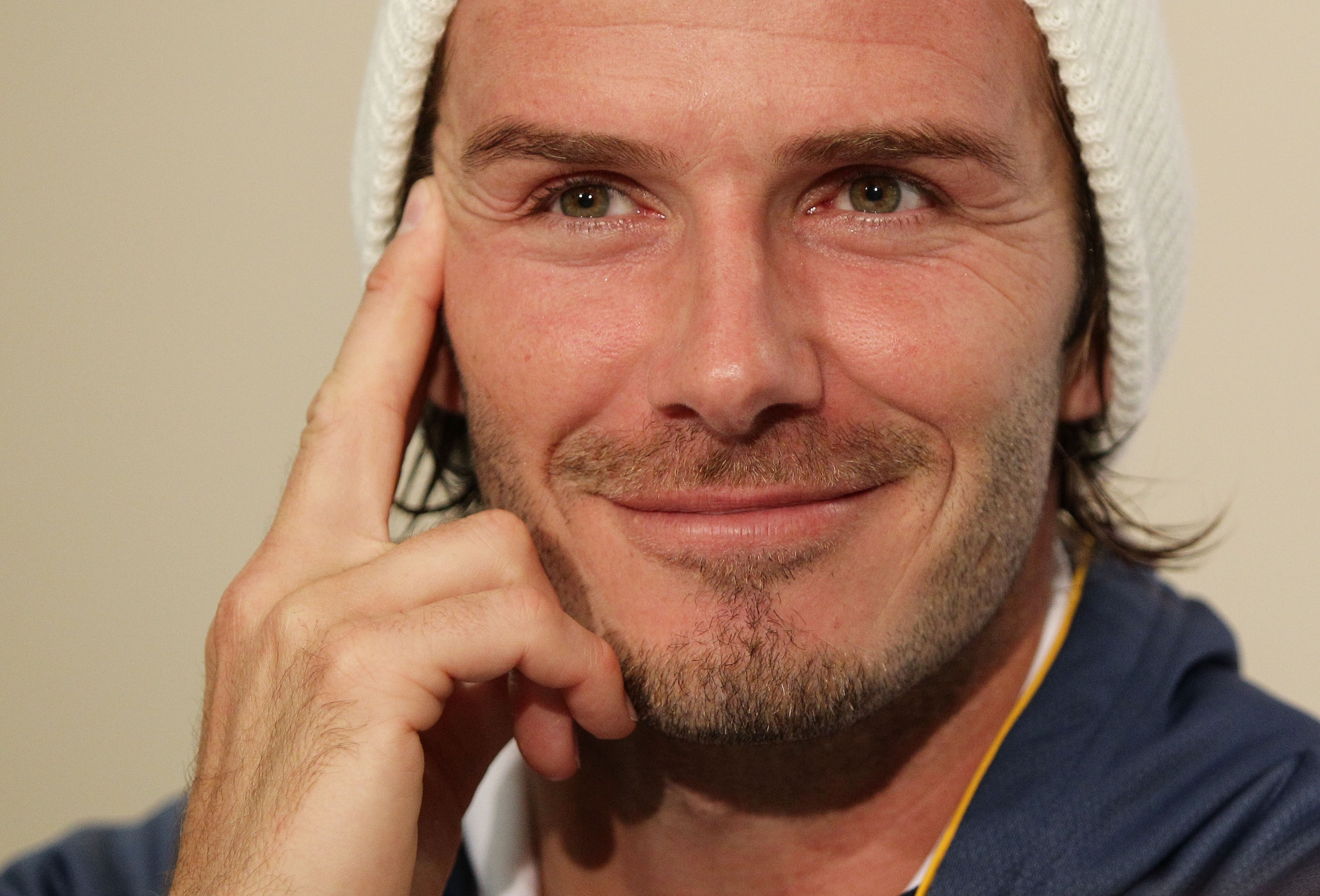 NEWCASTLE, AUSTRALIA - NOVEMBER 27:  David Beckham of the Galaxy addresses the media following the friendly match between the Newcastle Jets and the LA Galaxy at EnergyAustralia Stadium on November 27, 2010 in Newcastle, Australia.  (Photo by Brendon Thor