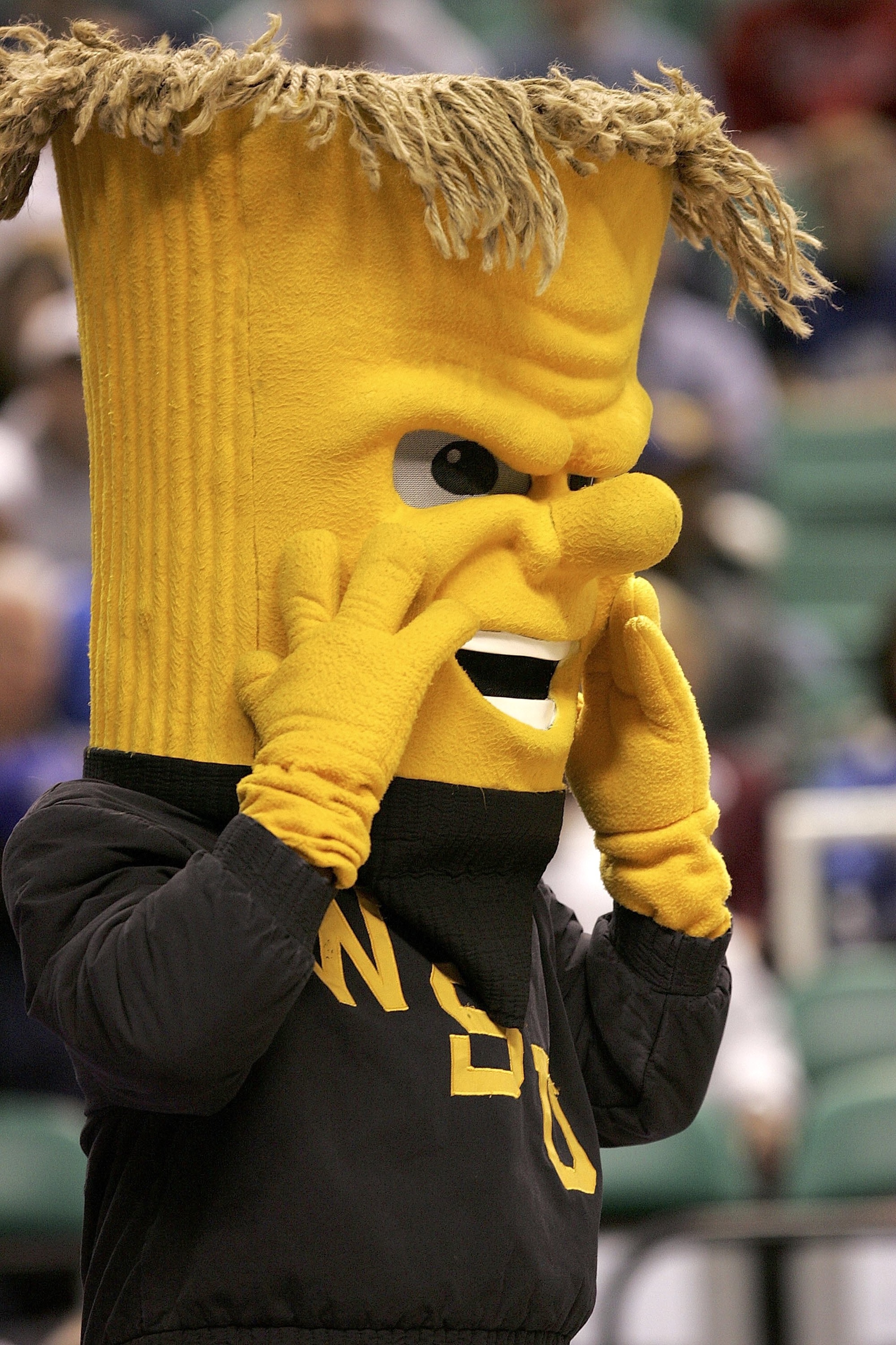 GREENSBORO, NC - MARCH 18: The Wichita State Shockers mascot on the court in the game against the Tennessee Volunteers during the Second Round of the 2006 NCAA Men's Basketball Tournament on March 18, 2006 at the Greensboro Coliseum in Greensboro, North GREENSBORO, NC - MARCH 18: The Wichita State Shockers mascot on the court in the game against the Tennessee Volunteers during the Second Round of the 2006 NCAA Men's Basketball Tournament on March 18, 2006 at the Greensboro Coliseum in Greensboro, North