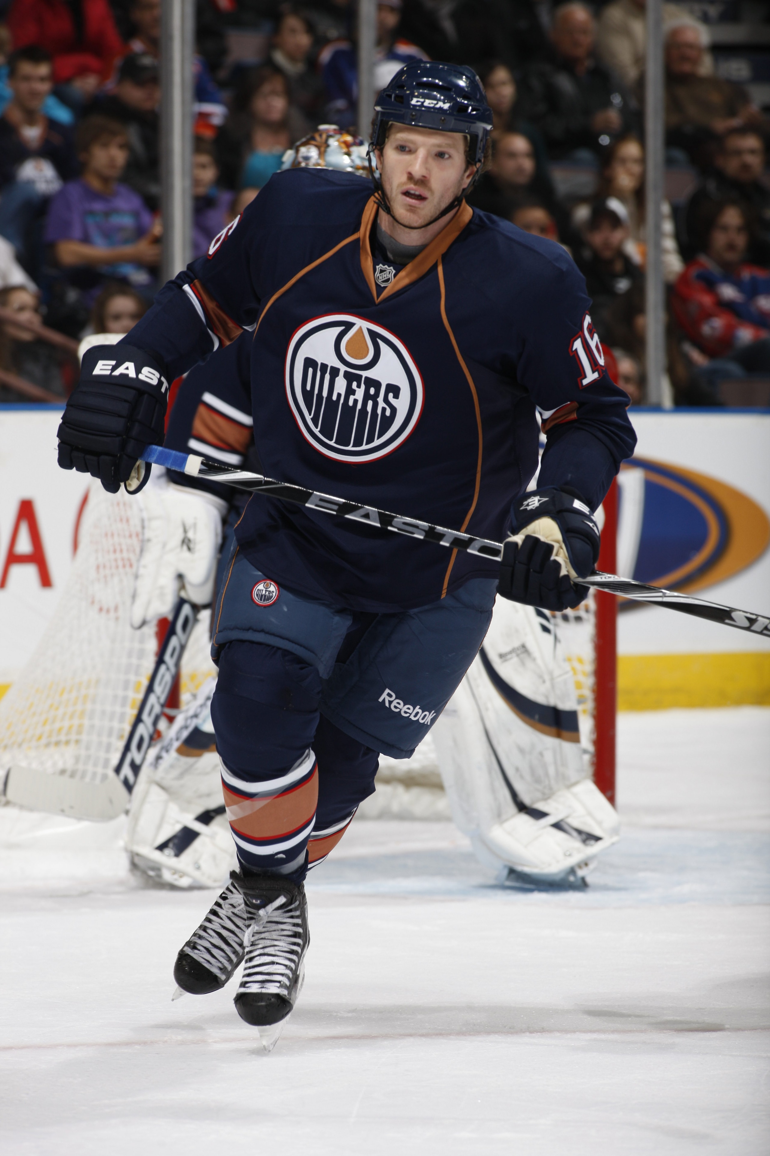 EDMONTON, CANADA - DECEMBER 16: Colin Fraser #16 of the Edmonton Oilers skates against the Columbus Blue Jackets on December 16, 2010 at Rexall Place in Edmonton, Alberta, Canada. (Photo by Dale MacMillan/Getty Images)