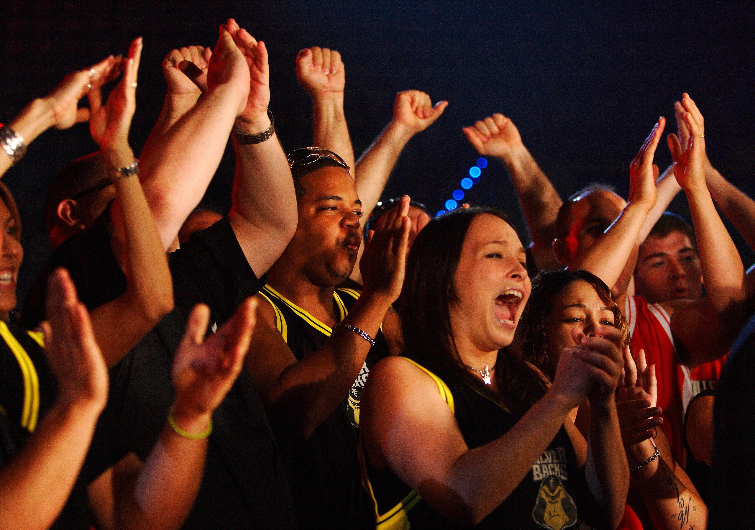 HOLLYWOOD, FL - SEPTEMBER 20:  Fans cheer during the the International Fight League World Championship Finals on September 19, 2007 at the Hard Rock Hotel and Casino in  Hollywood, Florida  The International Fight League is the worlds first team based pro