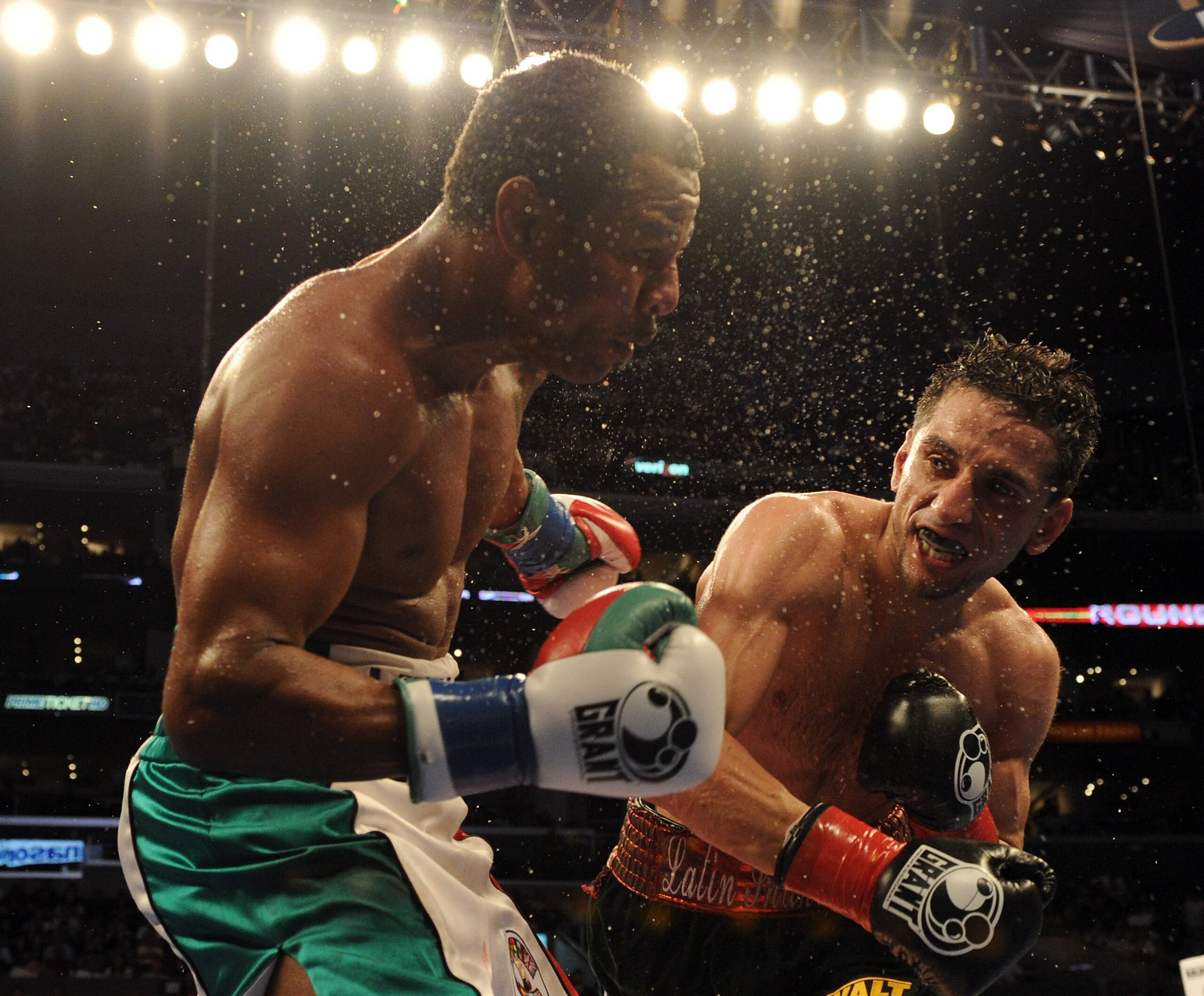 LOS ANGELES, CA - SEPTEMBER 18: Sergio Mora punches Shane Mosley during the eighth round in a Middleweight bout at Staples Center on September 18, 2010 in Los Angeles, California. The fight ended in a draw. (Photo by Harry How/Getty Images) LOS ANGELES, CA - SEPTEMBER 18: Sergio Mora punches Shane Mosley during the eighth round in a Middleweight bout at Staples Center on September 18, 2010 in Los Angeles, California. The fight ended in a draw. (Photo by Harry How/Getty Images)