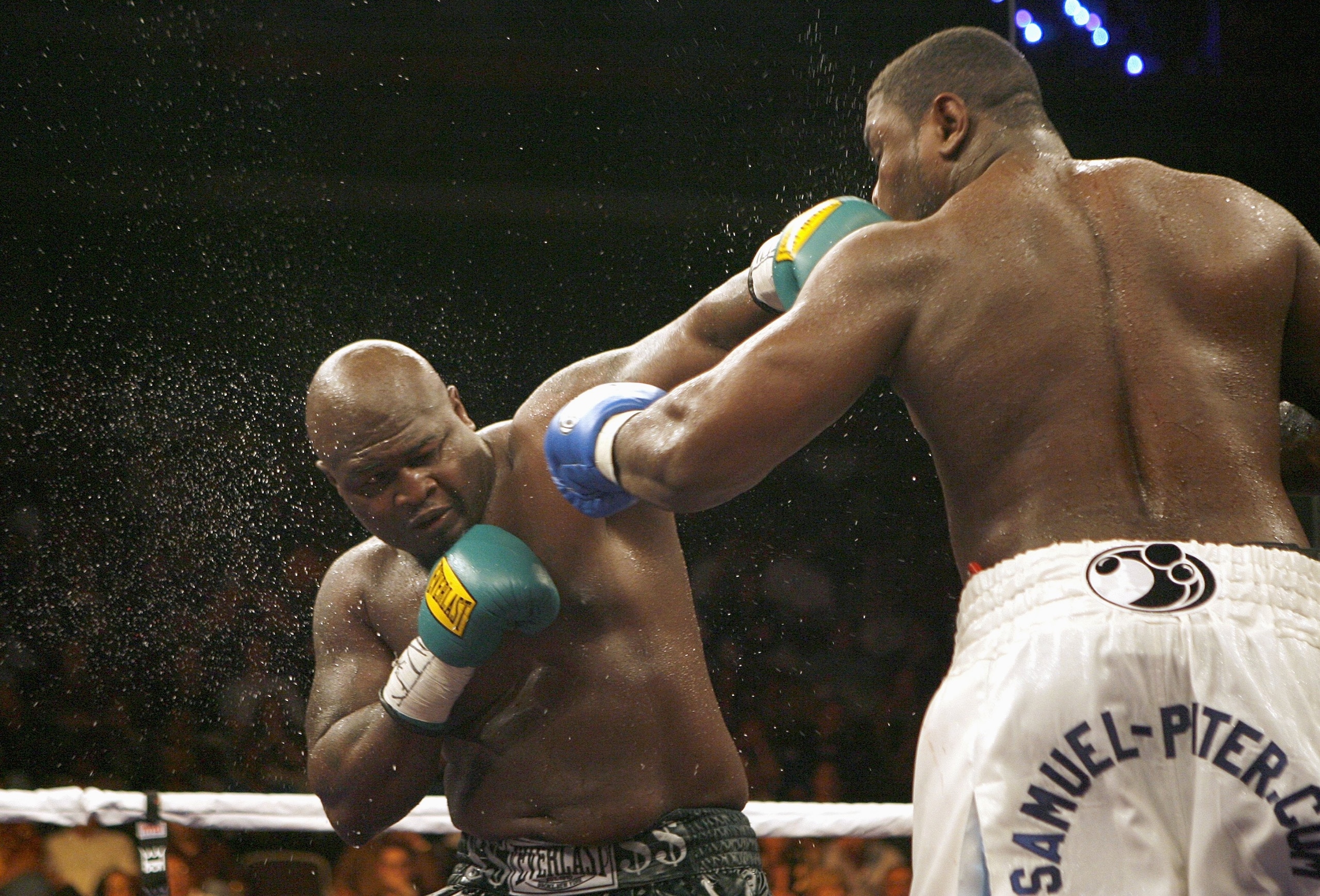 HOLLYWOOD, FL - JANUARY 06: James ' Lights Out' Toney throws a punch during a bout against Samuel 'Nigerian Nightmare' Peter in a WBC heavyweight title eliminator fight at the Hard Rock Hotel and Casino January 6, 2007 in Hollywood, Florida. (Photo by Mar