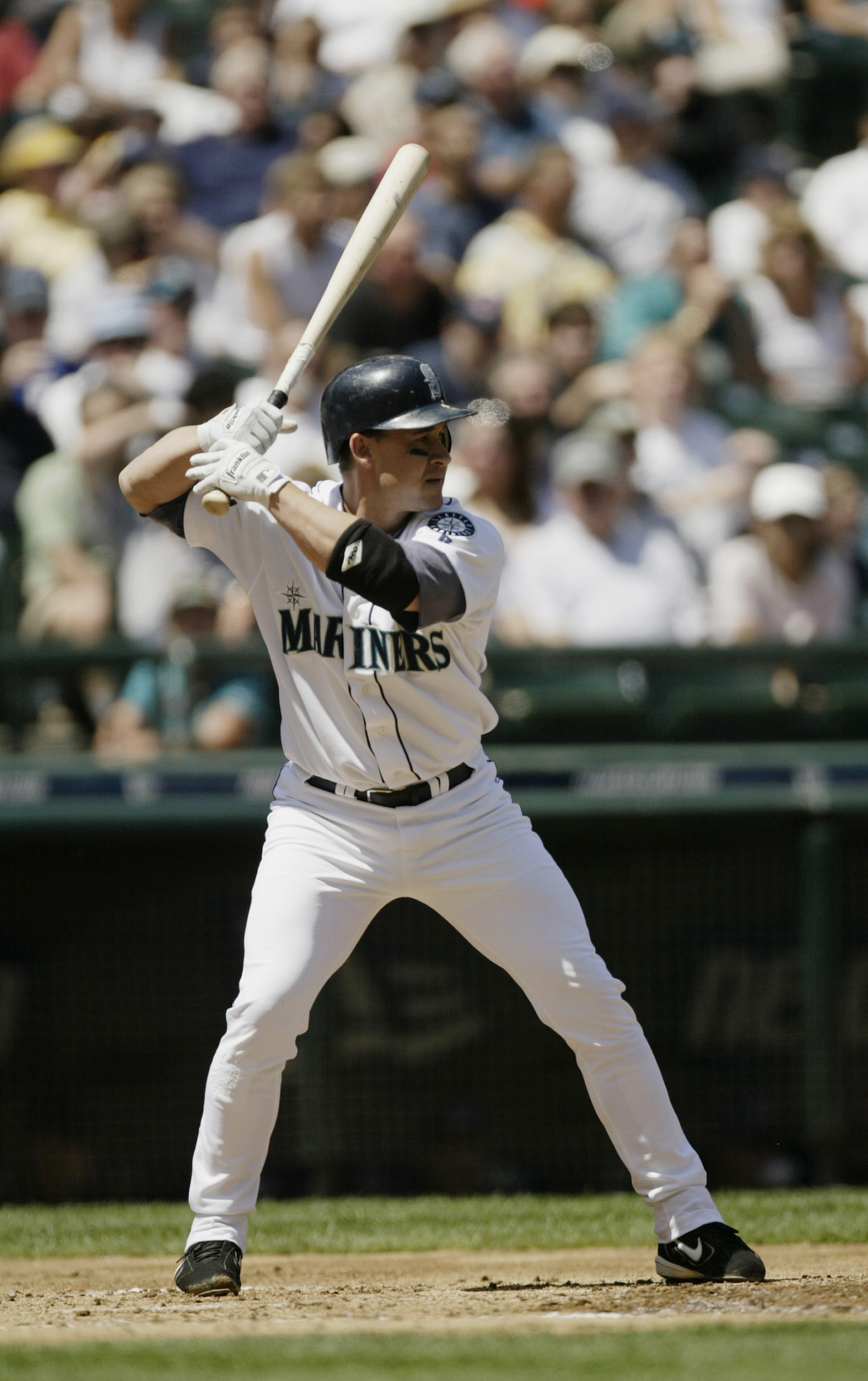 SEATTLE - JULY 18:  Bret Boone #29 of the Seattle Mariners bats during the game against the Cleveland Indians on July 18, 2004 at Safeco Field in Seattle, Washington.  The Mariners defeated the Indians 7-5.  (Photo by Otto Greule Jr/Getty Images)