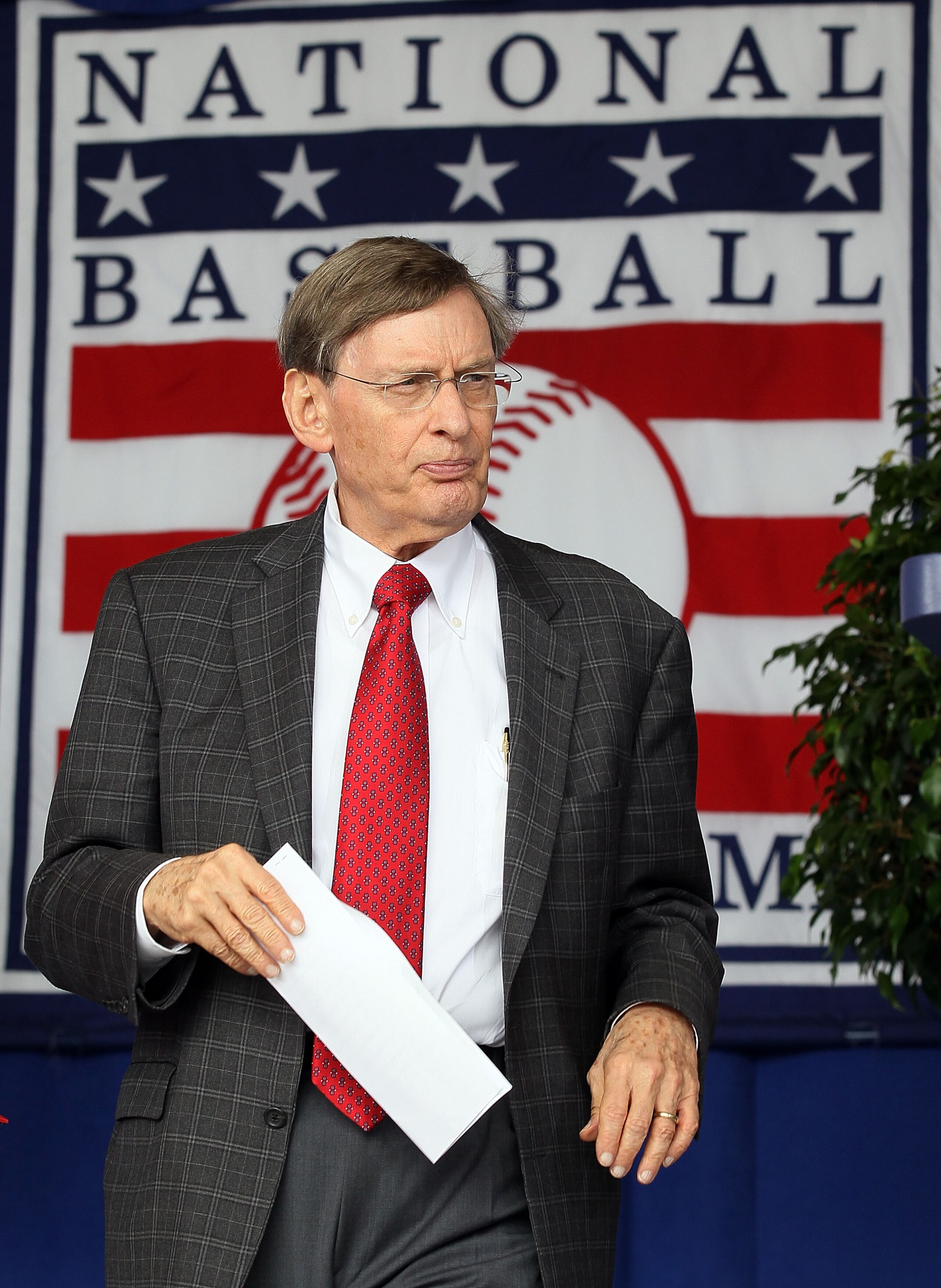 COOPERSTOWN, NY - JULY 25:  MLB commissioner Bud Selig attends the Baseball Hall of Fame induction ceremony at Clark Sports Center on July 25, 20010 in Cooperstown, New York.  (Photo by Jim McIsaac/Getty Images)