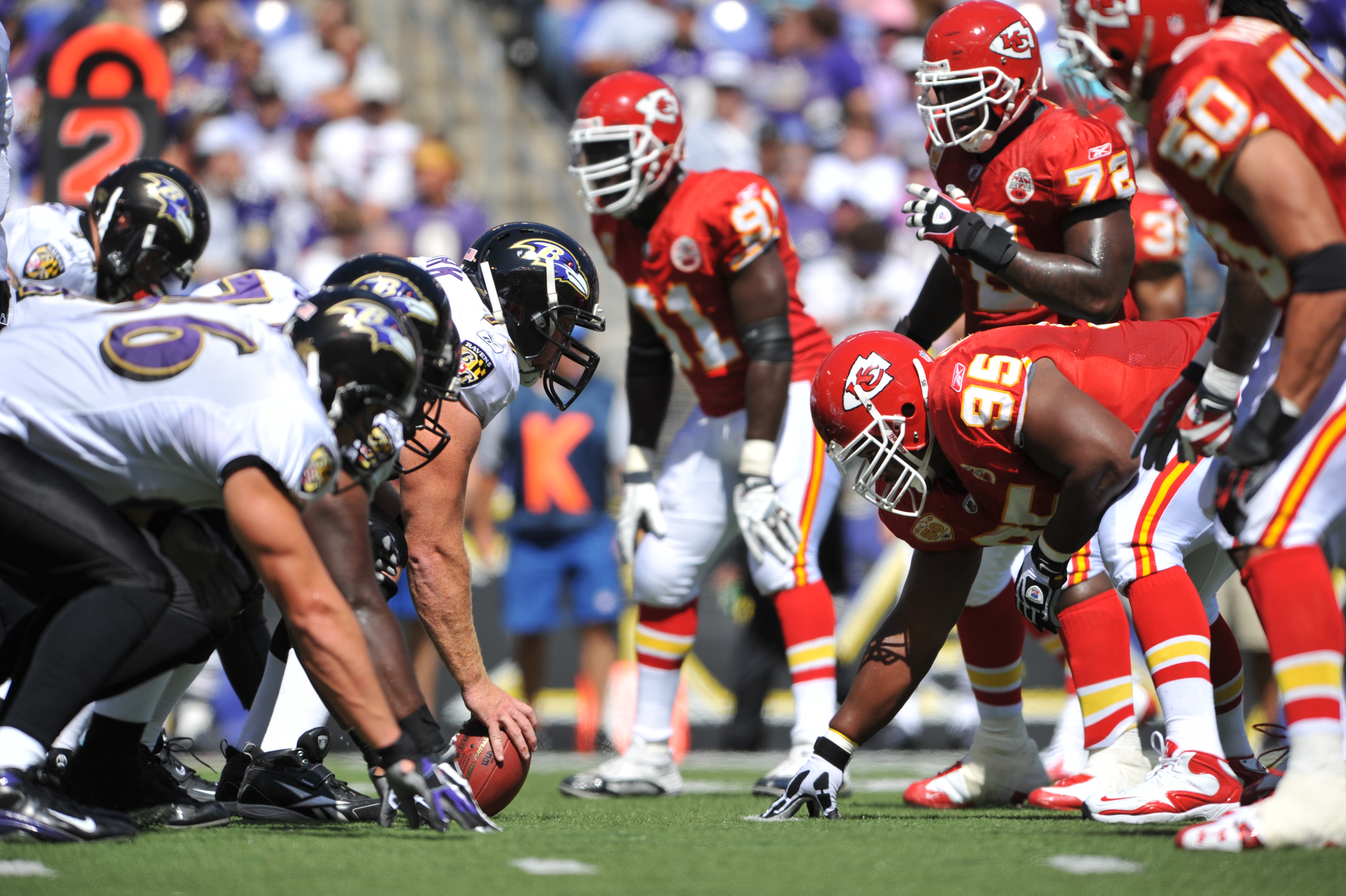 13 September 2010: Baltimore Ravens center Matt Birk (77) during