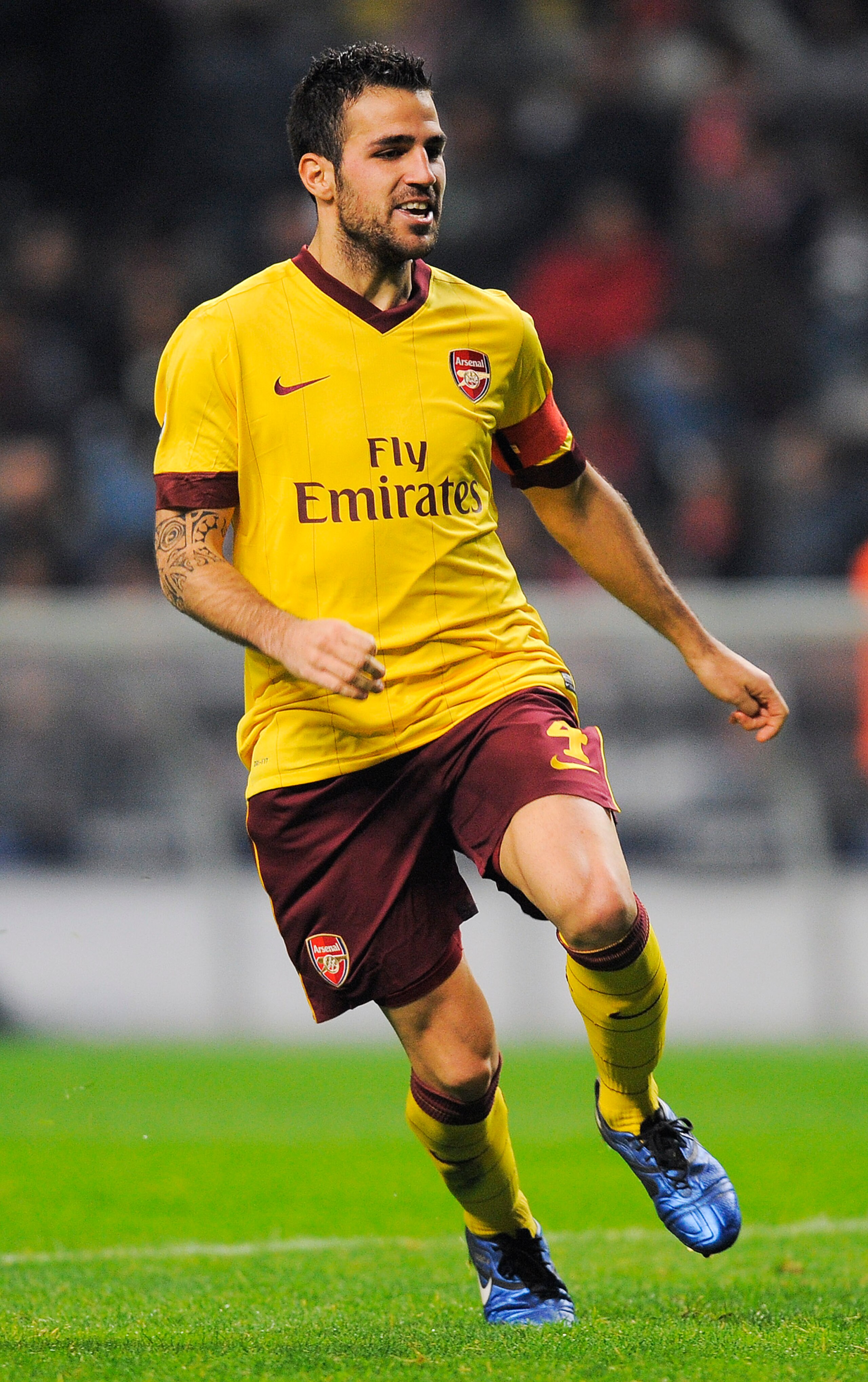 BRAGA, PORTUGAL - NOVEMBER 23:  Cesc Fabregas of Arsenal in action during the UEFA Champions League Group H match between SC Braga and Arsenal at Estadio Municipal de Braga on November 23, 2010 in Braga, Portugal. SC Braga won the match 2-0.  (Photo by Da