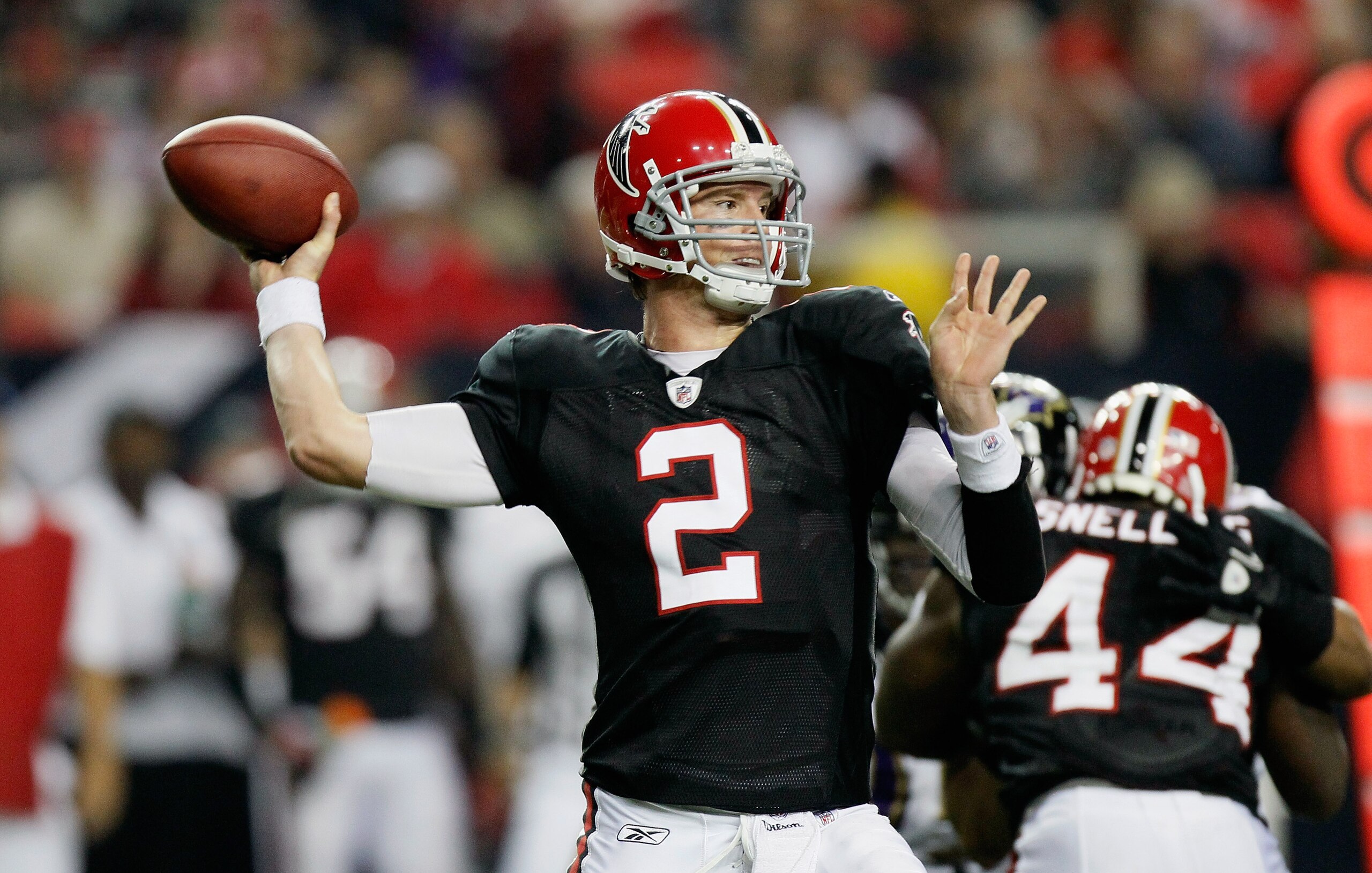 ATLANTA - NOVEMBER 11:  Quarterback Matt Ryan #2 of the Atlanta Falcons against the Baltimore Ravens at Georgia Dome on November 11, 2010 in Atlanta, Georgia.  (Photo by Kevin C. Cox/Getty Images)