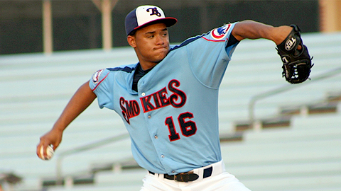 An American professional baseball player, Chris Archer holds a net