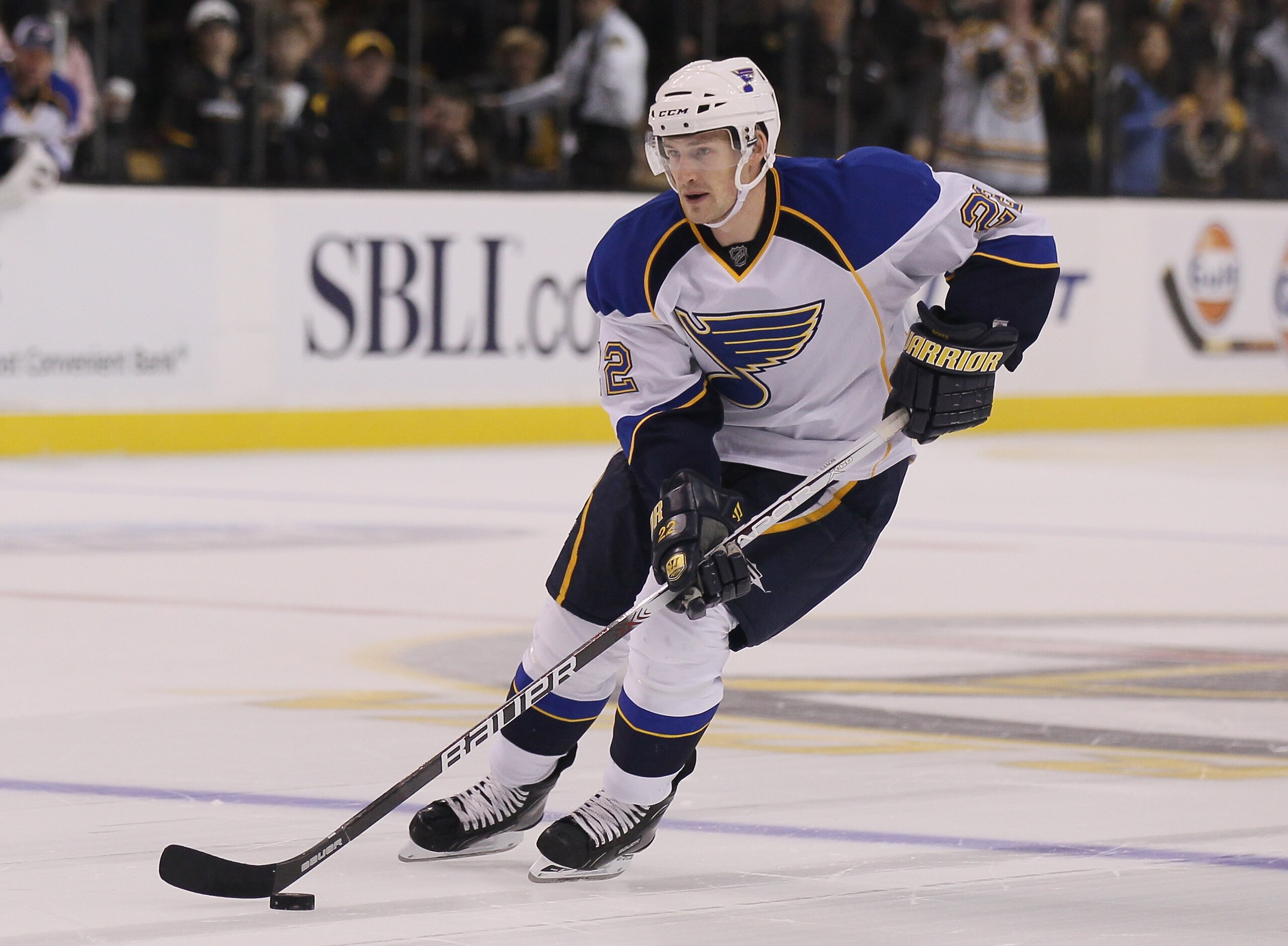 BOSTON - NOVEMBER 06: Brad Boyes #22 of the St. Louis Blues skates towards the net during the overtime shootout against the Boston Bruins on November 6, 2010 at the TD Garden in Boston, Massachusetts. Boyes scored the game winner and the Blues defeated t BOSTON - NOVEMBER 06: Brad Boyes #22 of the St. Louis Blues skates towards the net during the overtime shootout against the Boston Bruins on November 6, 2010 at the TD Garden in Boston, Massachusetts. Boyes scored the game winner and the Blues defeated t
