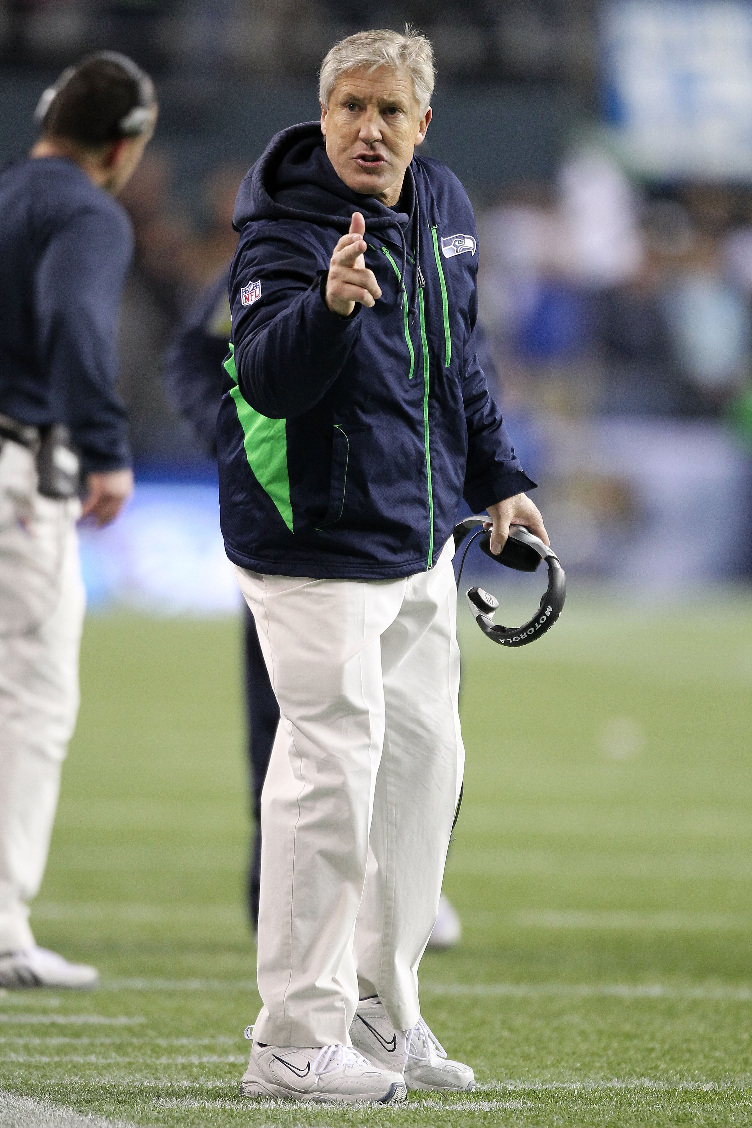 SEATTLE, WA - JANUARY 02: Head coach Pete Carroll of the Seattle Seahawks stands on the field during their game against the St. Louis Rams at Qwest Field on January 2, 2011 in Seattle, Washington. (Photo by Otto Greule Jr/Getty Images) SEATTLE, WA - JANUARY 02: Head coach Pete Carroll of the Seattle Seahawks stands on the field during their game against the St. Louis Rams at Qwest Field on January 2, 2011 in Seattle, Washington. (Photo by Otto Greule Jr/Getty Images)