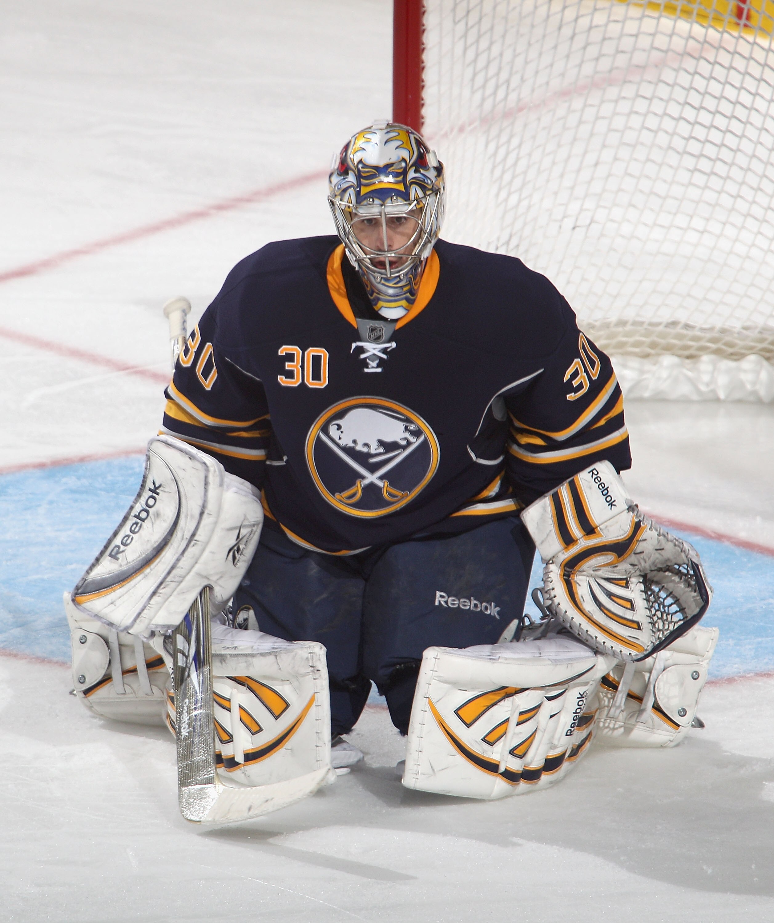 BUFFALO, NY - DECEMBER 23:  Ryan Miller #30 of the Buffalo Sabres plays goal against the Florida Panthers at HSBC Arena on December 23, 2010 in Buffalo, New York. Florida won 4-3.  (Photo by Rick Stewart/Getty Images)