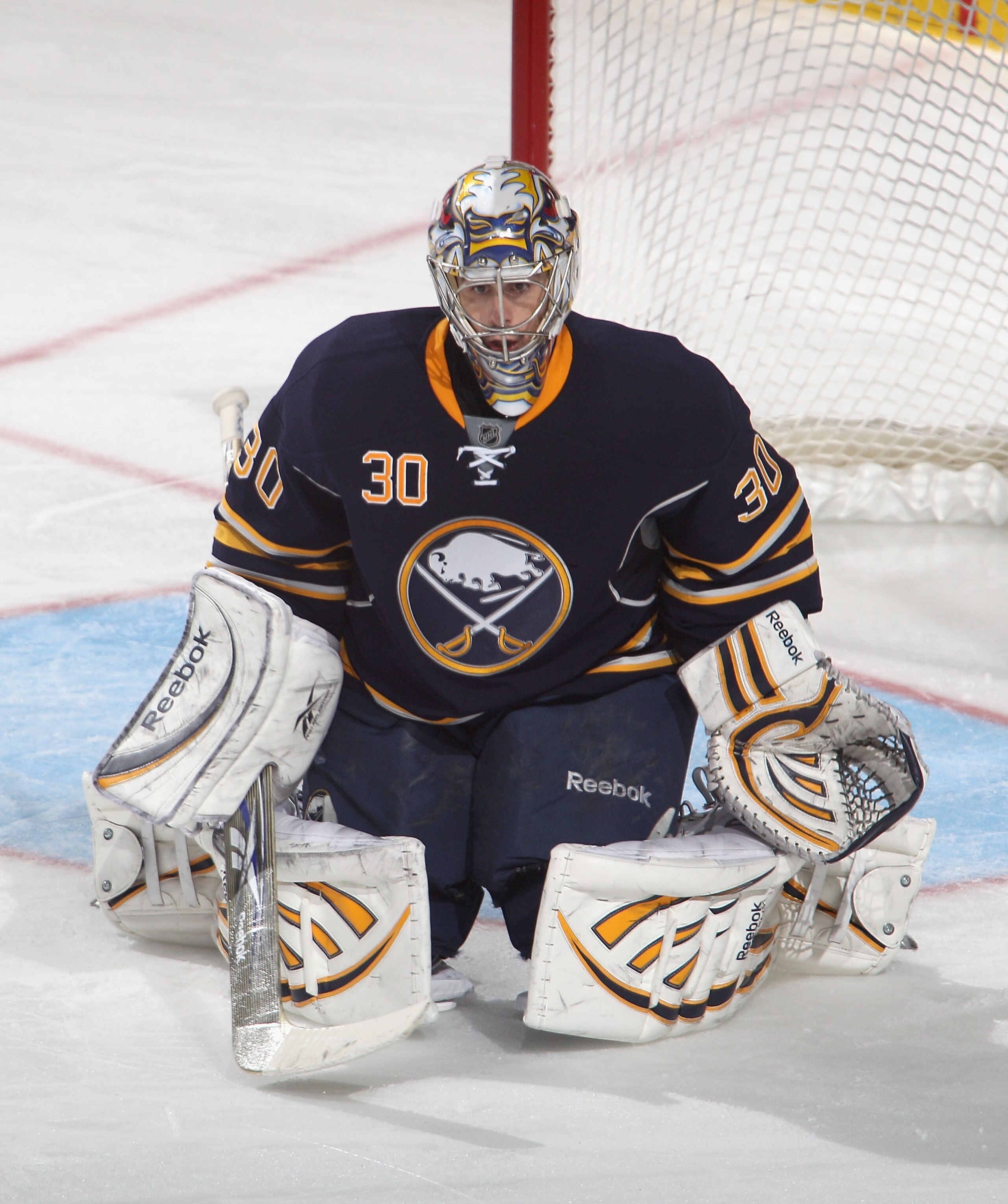 BUFFALO, NY - DECEMBER 23:  Ryan Miller #30 of the Buffalo Sabres plays goal against the Florida Panthers at HSBC Arena on December 23, 2010 in Buffalo, New York. Florida won 4-3.  (Photo by Rick Stewart/Getty Images)