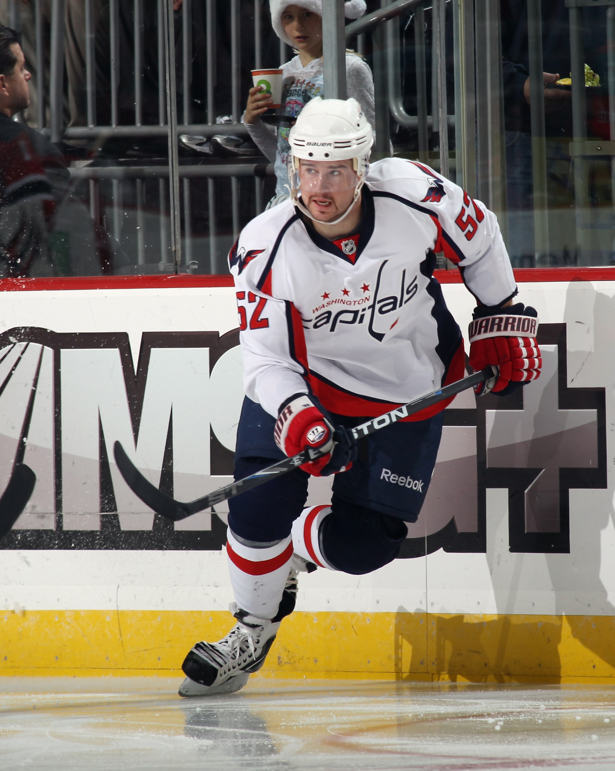 NEWARK, NJ - NOVEMBER 22:  Mike Green #52 of the Washington Capitals skates against the New Jersey Devils at the Prudential Center on November 22, 2010 in Newark, New Jersey. The Devils defeated the Capitals 5-0.  (Photo by Bruce Bennett/Getty Images)