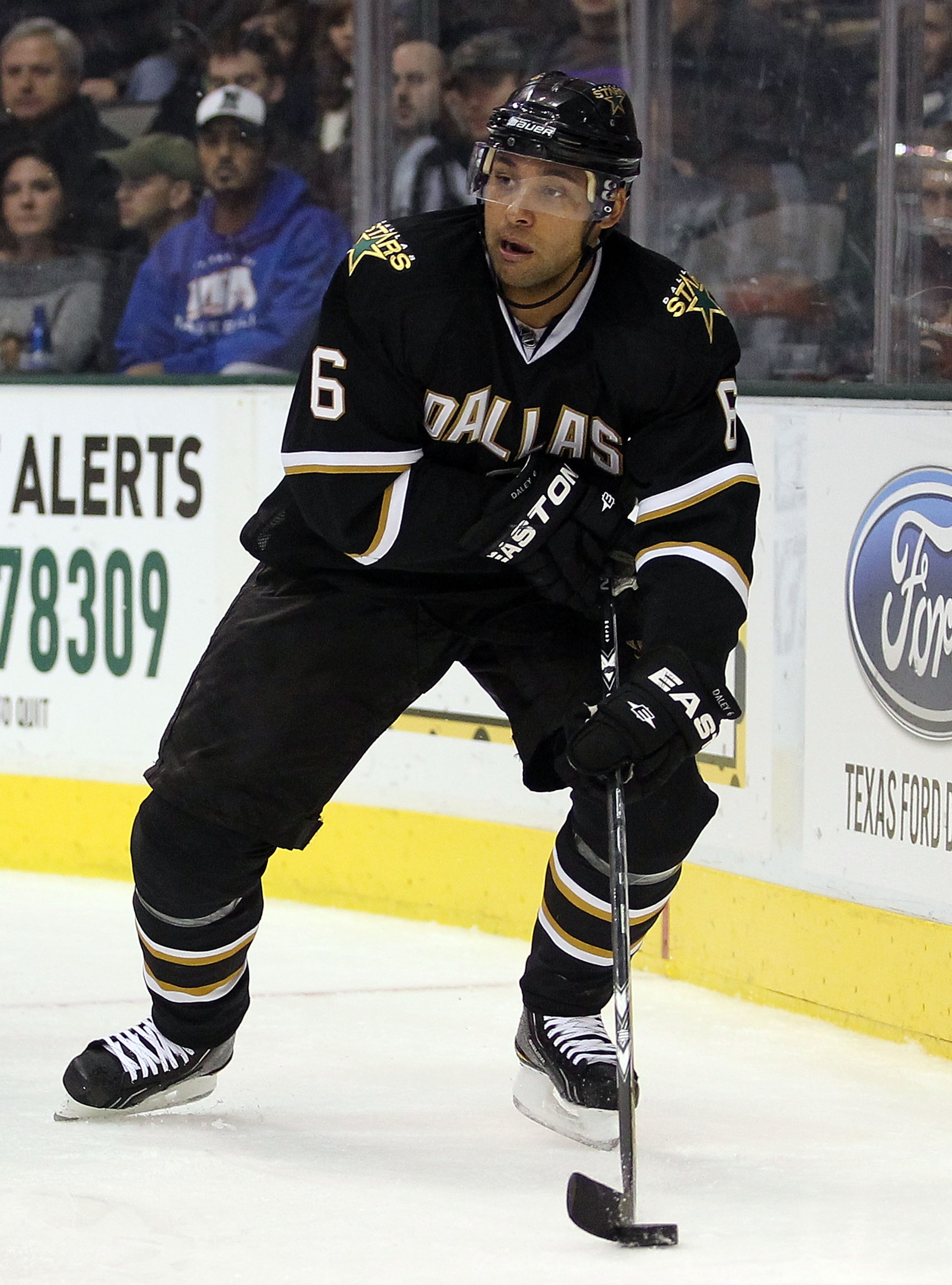 DALLAS, TX - DECEMBER 23:  Trevor Daley #6 of the Dallas Stars at American Airlines Center on December 23, 2010 in Dallas, Texas.  (Photo by Ronald Martinez/Getty Images)