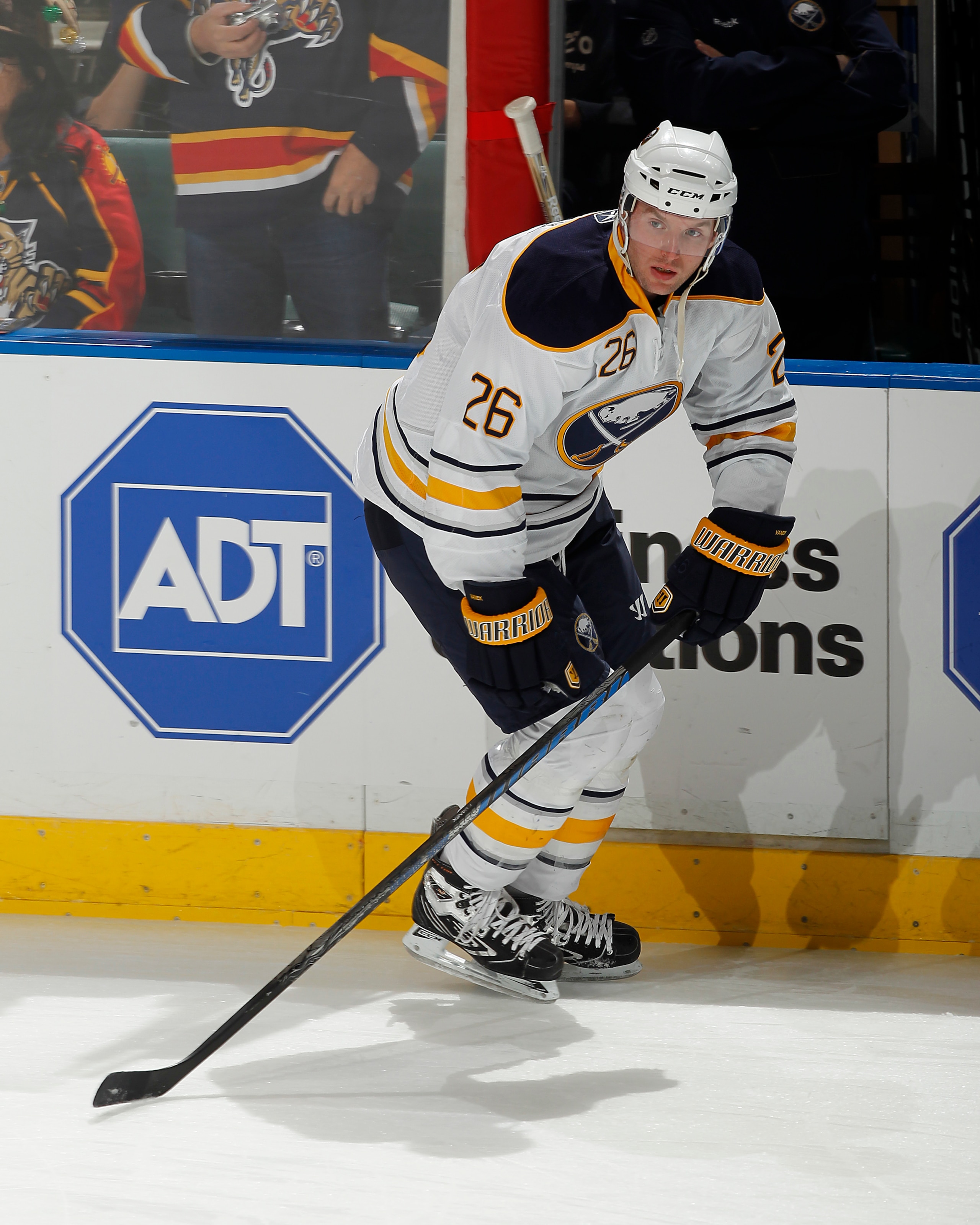 SUNRISE, FL - DECEMBER 17: Thomas Vanek #26 of the Buffalo Sabres skates prior to the game against the Florida Panthers on December 17, 2010 at the BankAtlantic Center in Sunrise, Florida. The Panthers defeated the Sabres 6-2. (Photo by Joel Auerbach/Gett