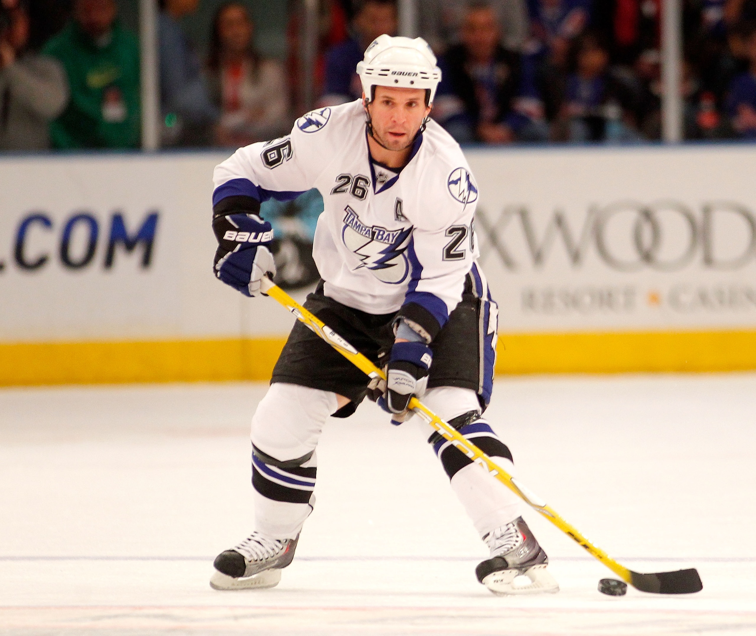 NEW YORK, NY - DECEMBER 23:  Martin St. Louis #26 of the Tampa Bay Lightning skates during an NHL hockey game against the New York Rangers at Madison Square Garden on December 23, 2010 in New York City.  (Photo by Paul Bereswill/Getty Images)