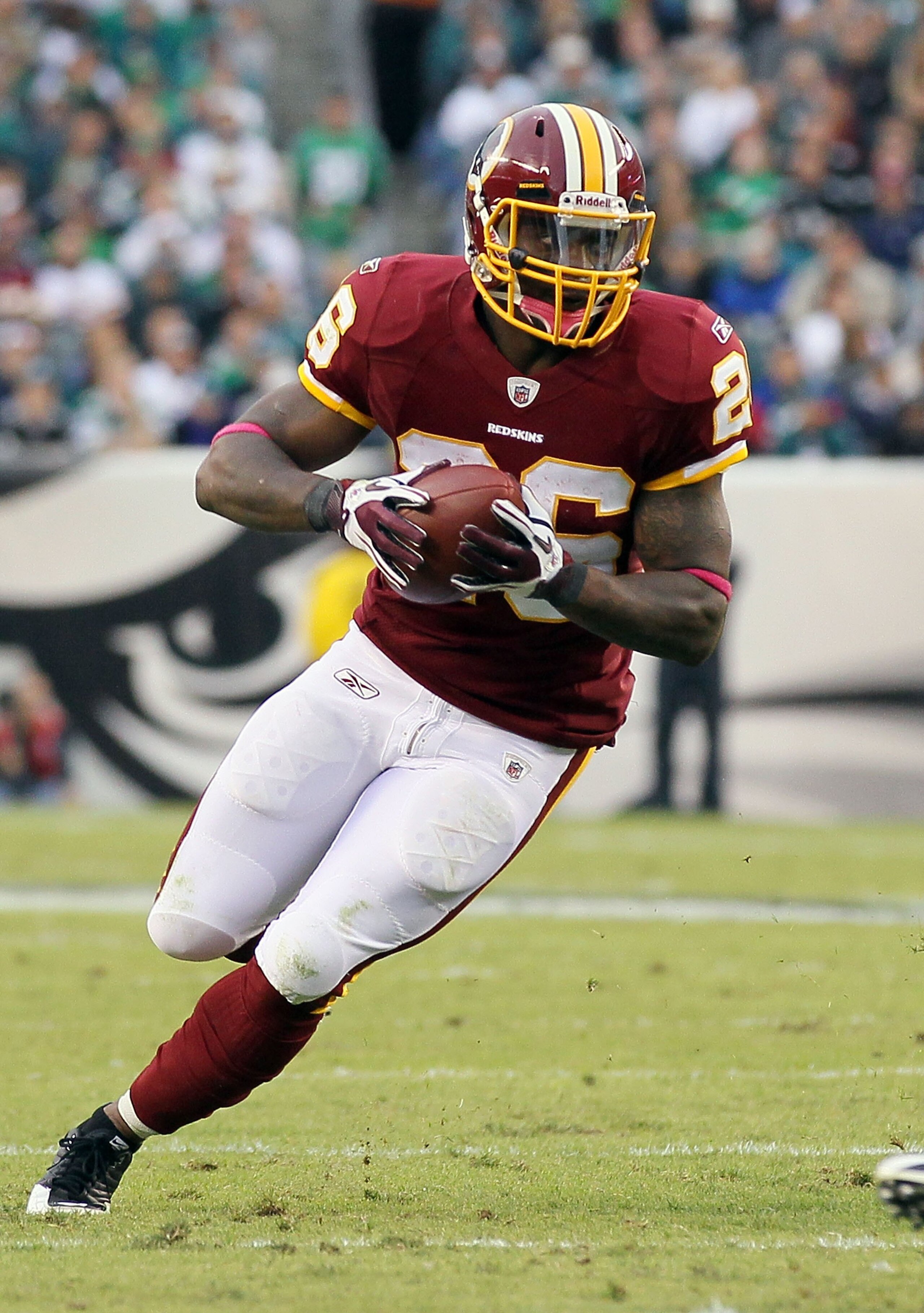 PHILADELPHIA - OCTOBER 03: Clinton Portis #26 of the Washington Redskins against the Philadelphia Eagles on October 3, 2010 at Lincoln Financial Field in Philadelphia, Pennsylvania. The Redskins defeated the Eagles 17-12. (Photo by Jim McIsaac/Getty Imag PHILADELPHIA - OCTOBER 03: Clinton Portis #26 of the Washington Redskins against the Philadelphia Eagles on October 3, 2010 at Lincoln Financial Field in Philadelphia, Pennsylvania. The Redskins defeated the Eagles 17-12. (Photo by Jim McIsaac/Getty Imag