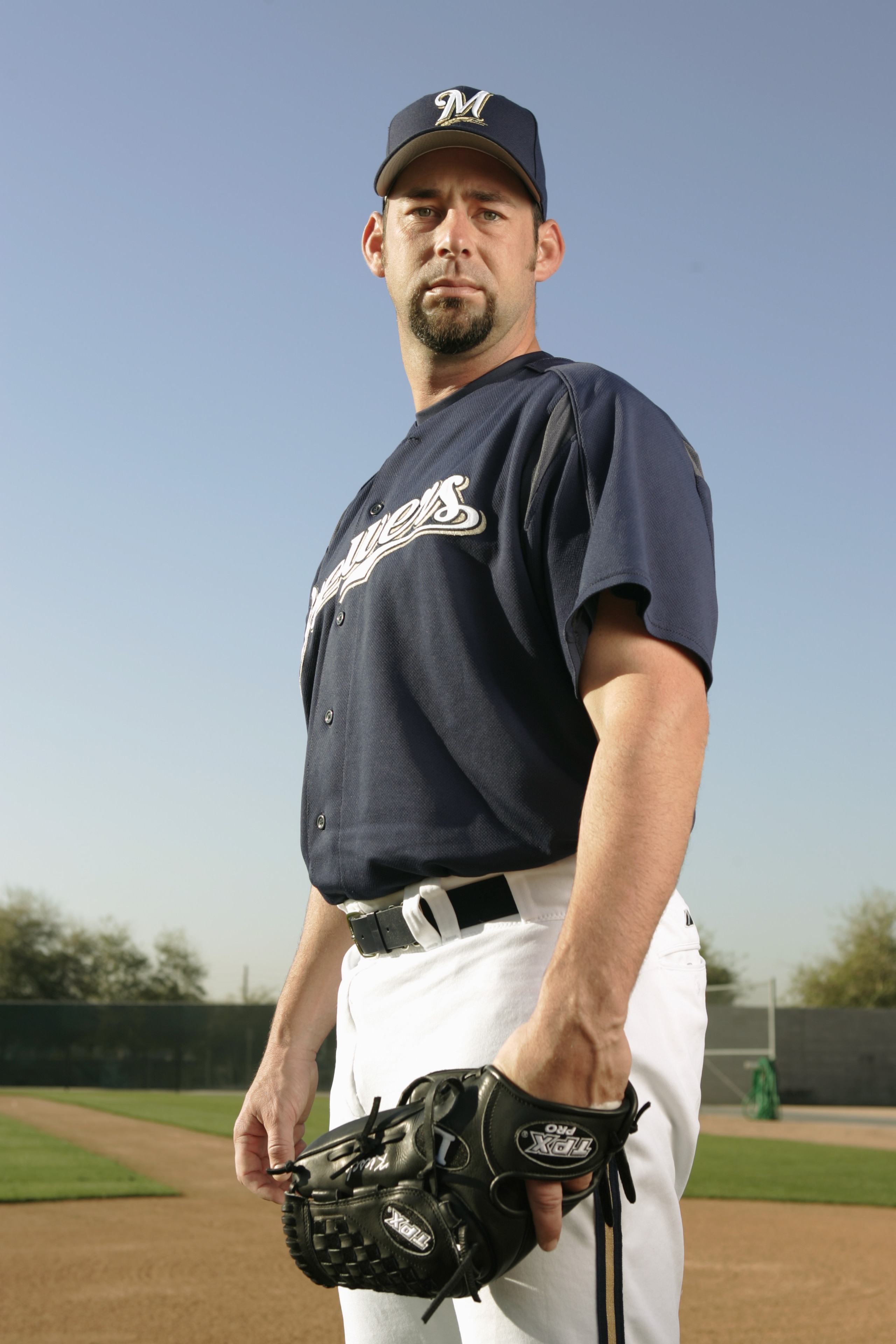 PHOENIX, AZ - MARCH 1:  Brooks Kieschnick of the Milwaukee Brewers poses for a portrait during Brewers Photo Day at Maryvale Baseball Park on March 1, 2005 in Phoenix, Arizona.  (Photo by Brian Bahr/Getty Images)