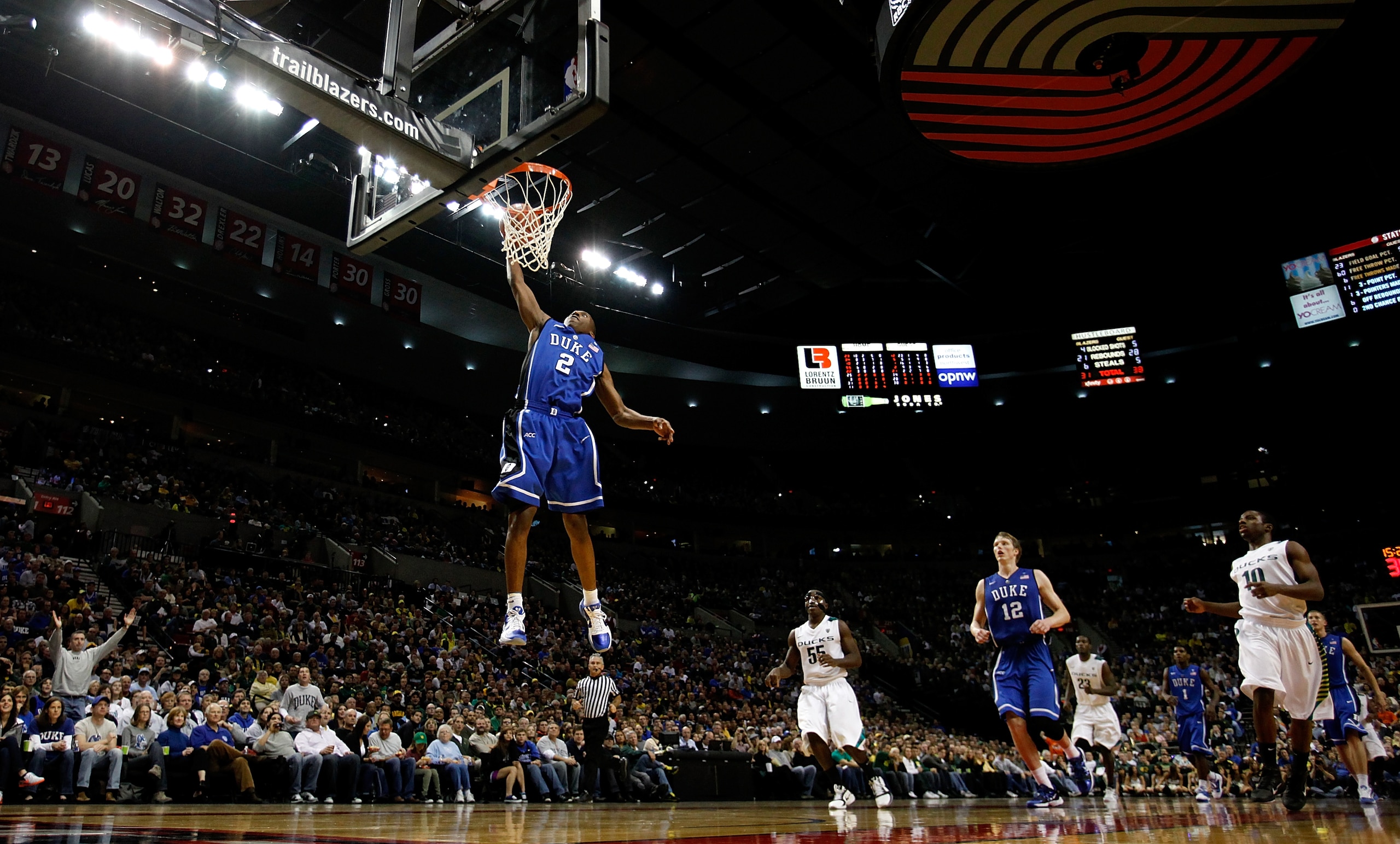 PORTLAND, OR - NOVEMBER 27:  Nolan Smith #2 of the Duke Blue Devils shoots a layup against the Oregon Ducks on November 27, 2010 at the Rose Garden in Portland, Oregon.  (Photo by Jonathan Ferrey/Getty Images)