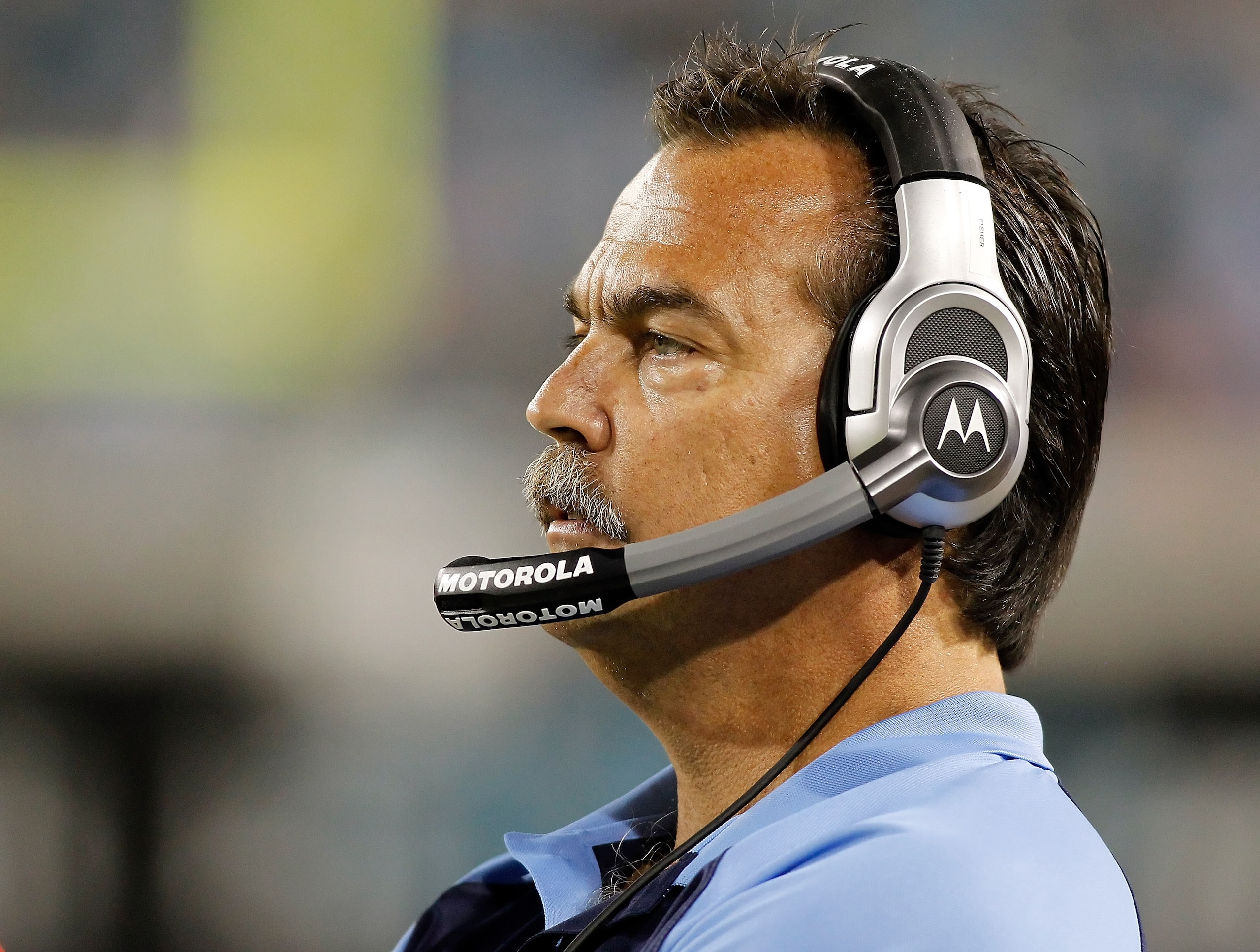 JACKSONVILLE, FL - OCTOBER 18:  Head coach Jeff Fisher of the Tennessee Titans directs his team along the sideline against the Jacksonville Jaguars during the game at EverBank Field on October 18, 2010 in Jacksonville, Florida.  (Photo by J. Meric/Getty I